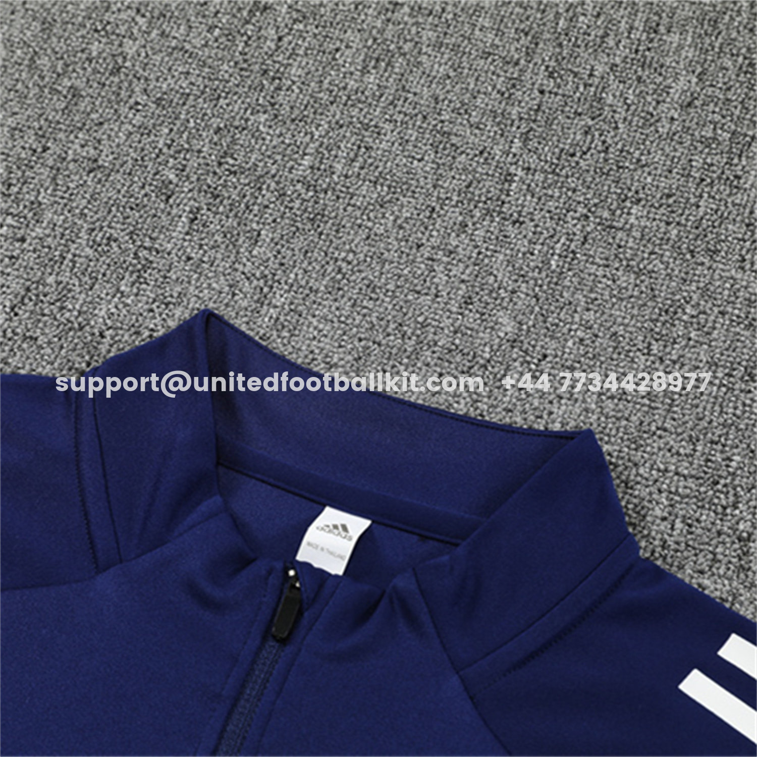 Unitedfootballkit.com | Real Madrid 25-26 Long Sleeve Training Set - Deep Blue Top & Pants -Customize Name, Number and Patch | Worldwide Shipping