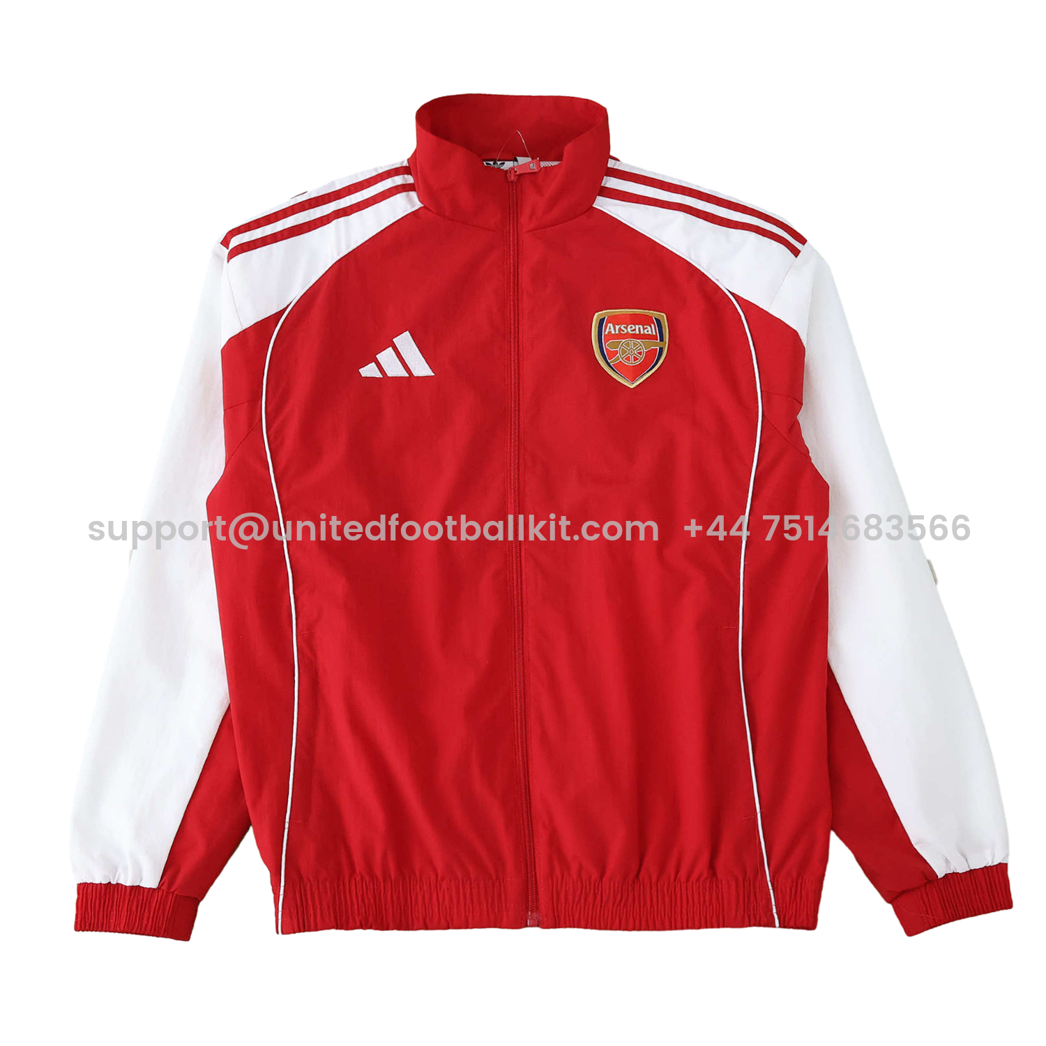 Unitedfootballkit.com | Arsenal 25-26 Throwback Windbreaker Jacket - Red -Customize Name, Number and Patch | Worldwide Shipping