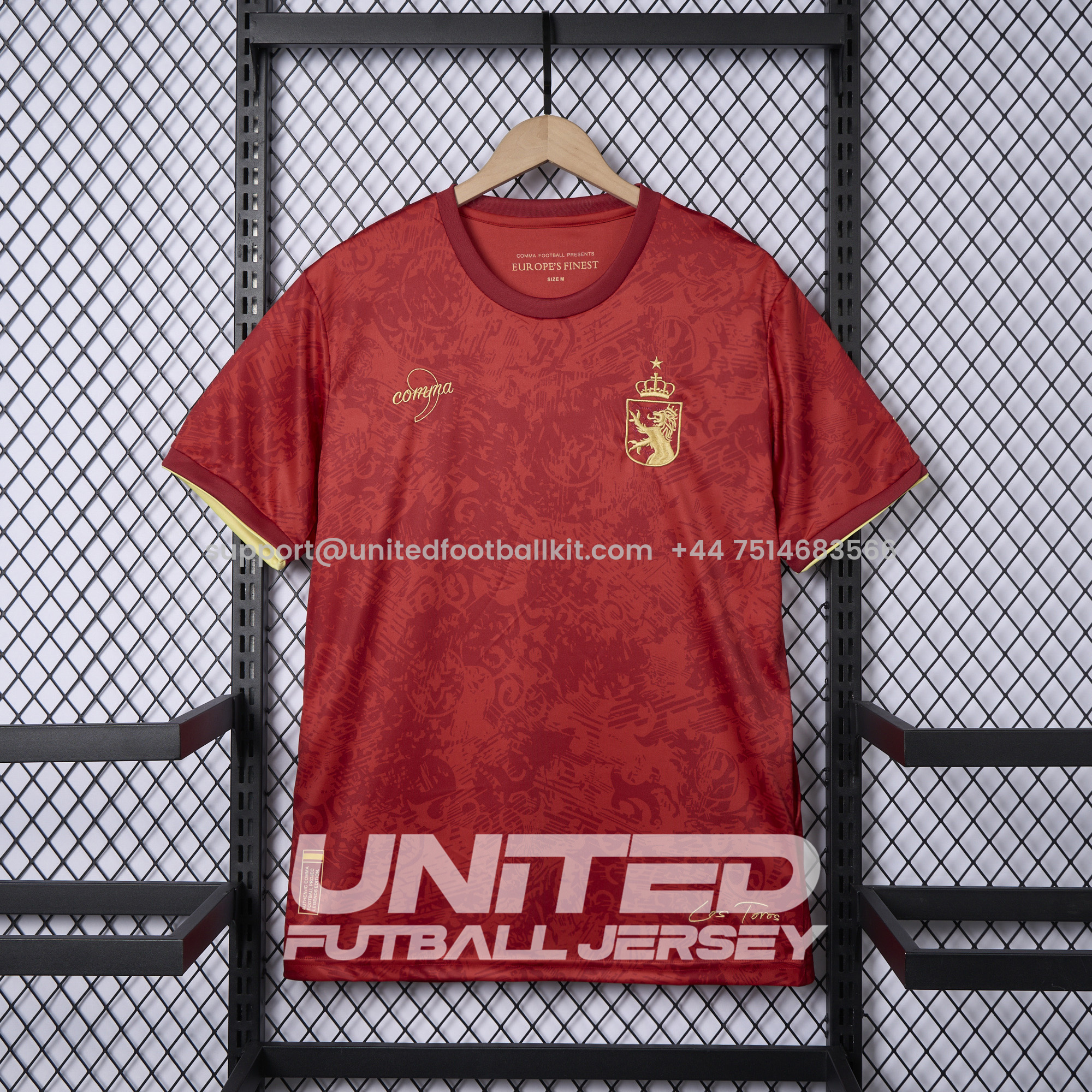 Unitedfootballkit.com | Spain 2024-25 COMMA Red Special Edition Jersey - Fans Version -Customize Name, Number and Patch | Worldwide Shipping