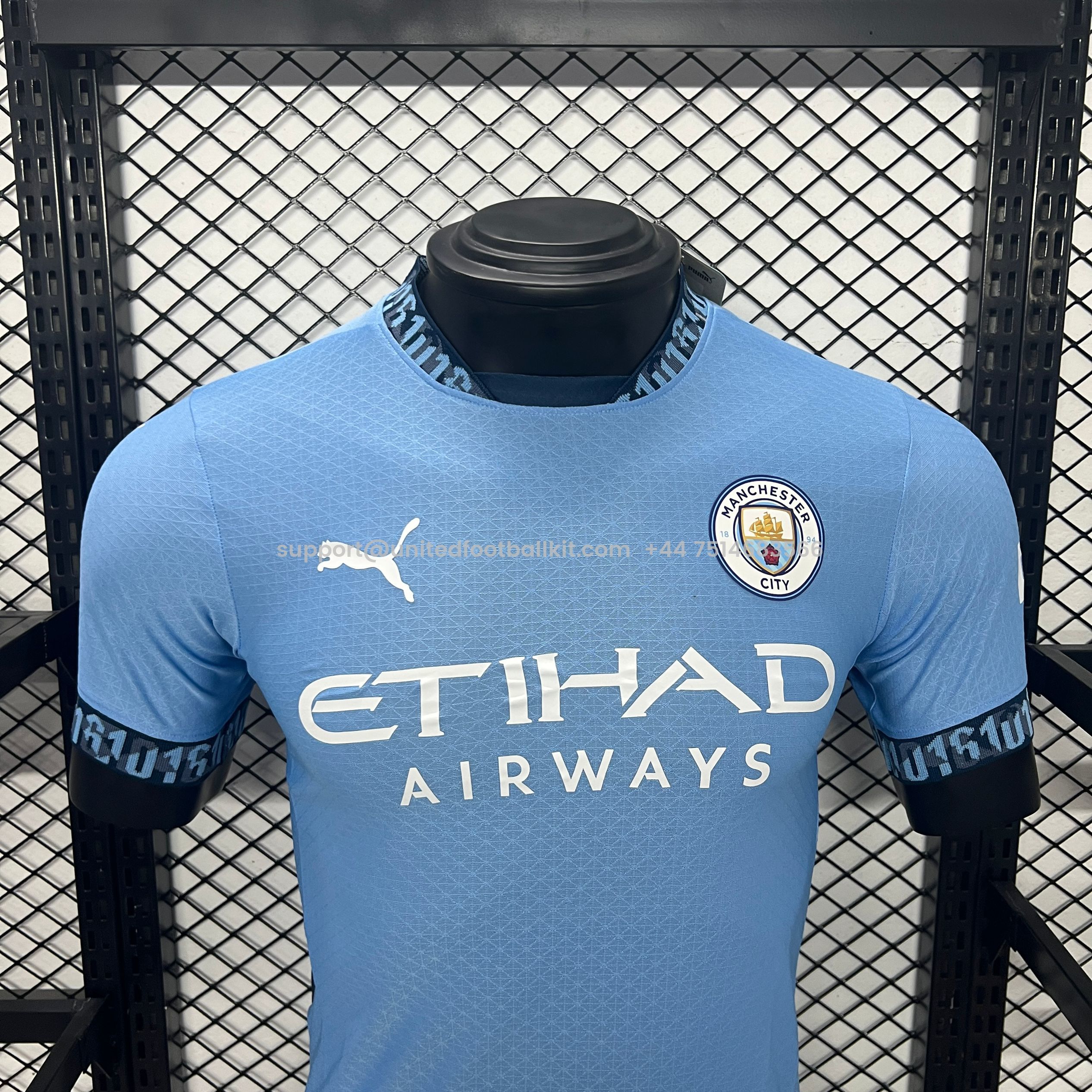 Unitedfootballkit.com | Manchester City 24-25 Home Stadium Jersey - Player Version -Customize Name, Number and Patch | Worldwide Shipping