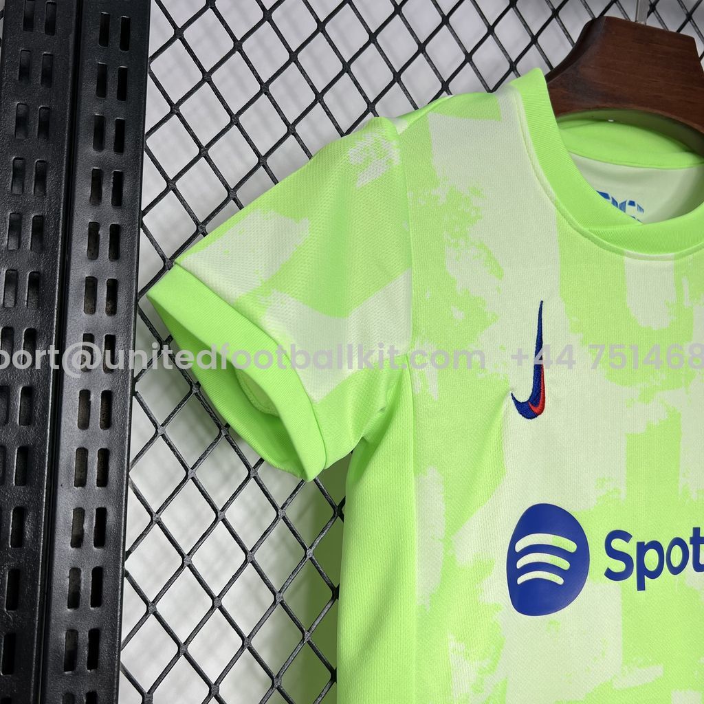 Unitedfootballkit.com | Barcelona 24-25 Third Kids Kit -Customize Name, Number and Patch | Worldwide Shipping