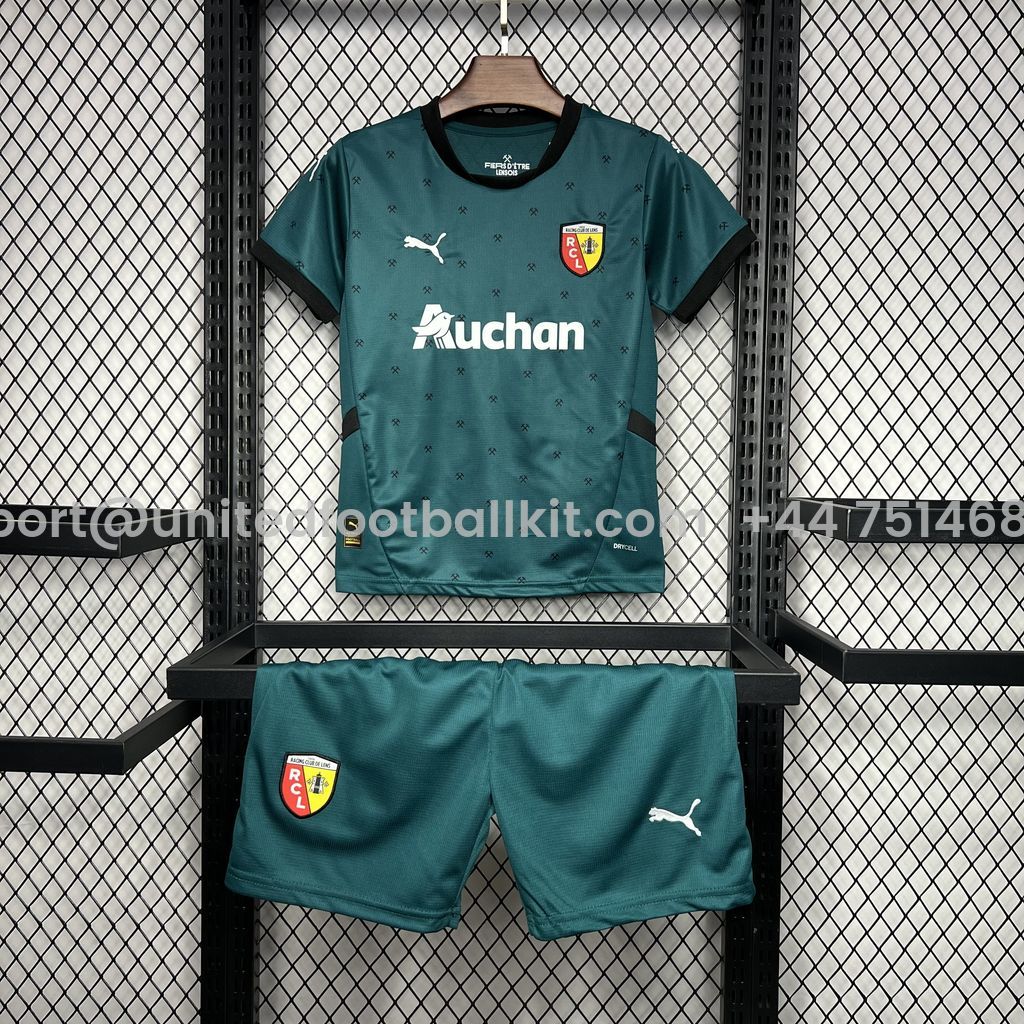Unitedfootballkit.com | RC Lens 24-25 Away Kids Kit -Customize Name, Number and Patch | Worldwide Shipping