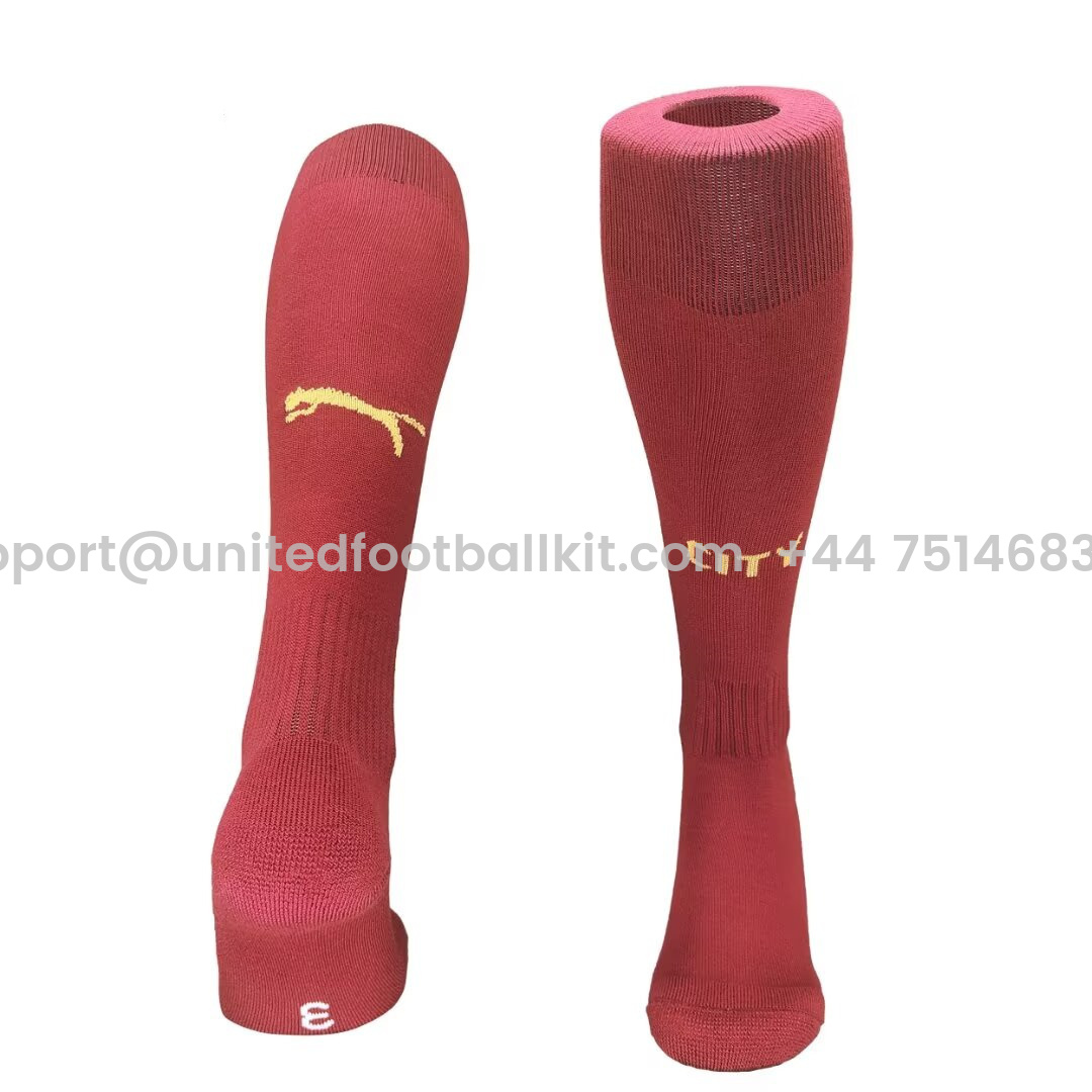 Unitedfootballkit.com | Manchester City 24-25 Third Socks - Red -Customize Name, Number and Patch | Worldwide Shipping