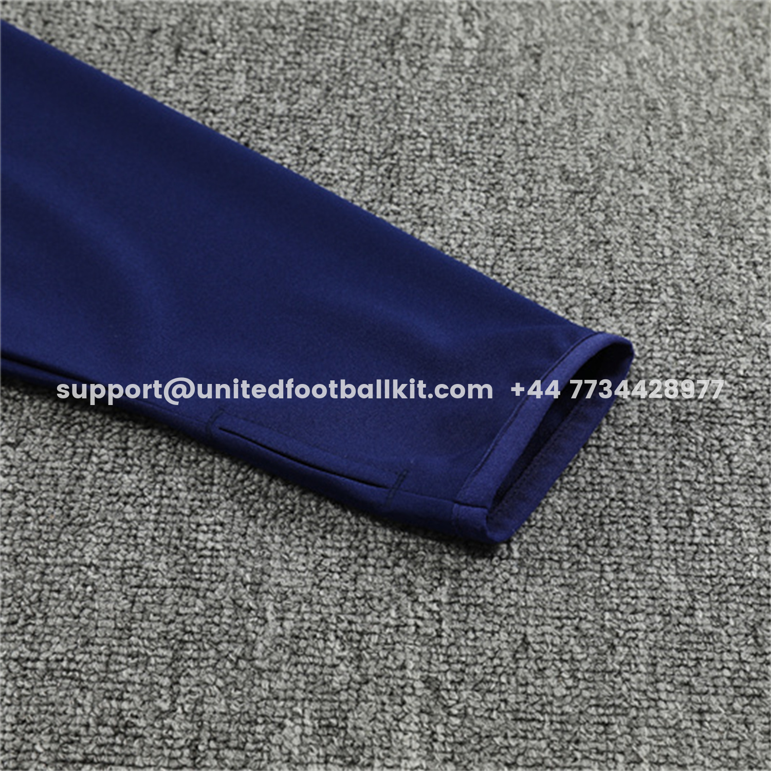 Unitedfootballkit.com | Real Madrid 25-26 Kids Long Sleeve Training Set - Deep Blue Top & Pants -Customize Name, Number and Patch | Worldwide Shipping