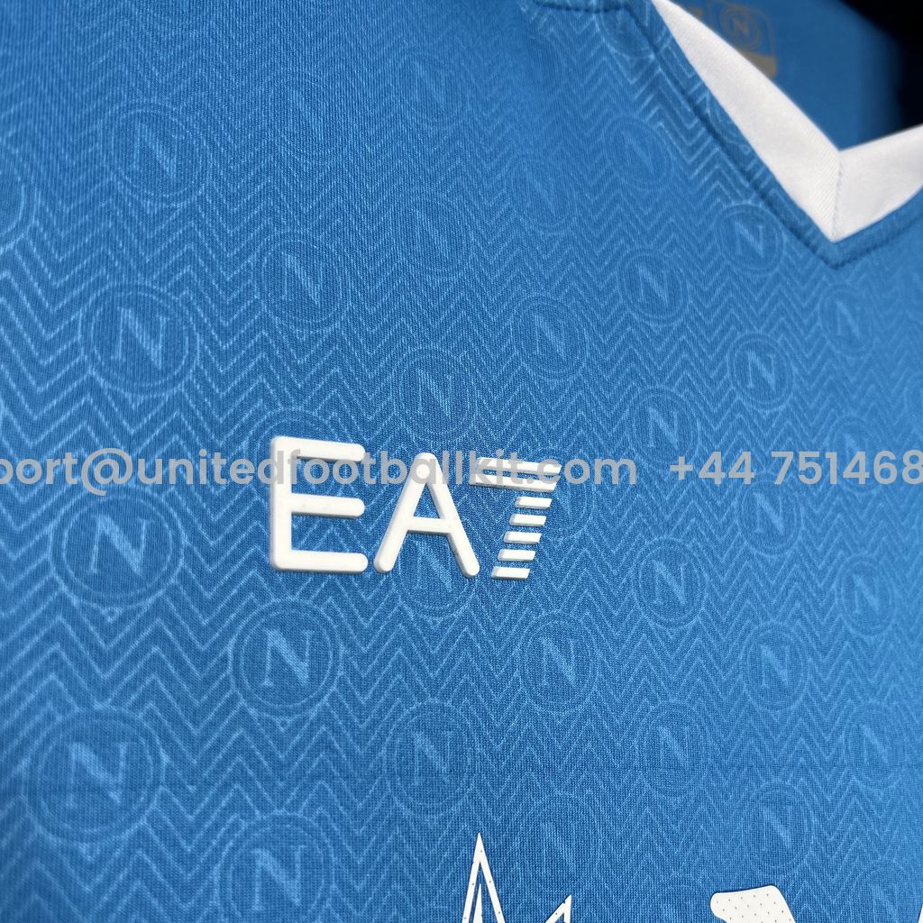 Unitedfootballkit.com | SSC Napoli 24-25 Home Stadium Jersey - Fans Version -Customize Name, Number and Patch | Worldwide Shipping