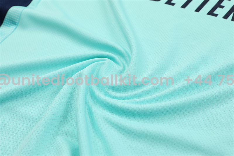 Unitedfootballkit.com | Arsenal 24-25 Short-Sleeve Training Kids Kit - Lake Blue -Customize Name, Number and Patch | Worldwide Shipping