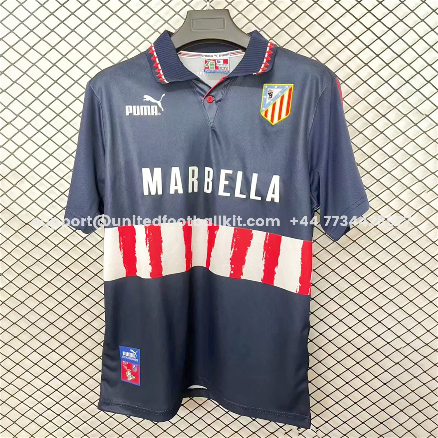 Unitedfootballkit.com | Retro Atletico Madrid 1997-98 Away Jersey -Customize Name, Number and Patch | Worldwide Shipping