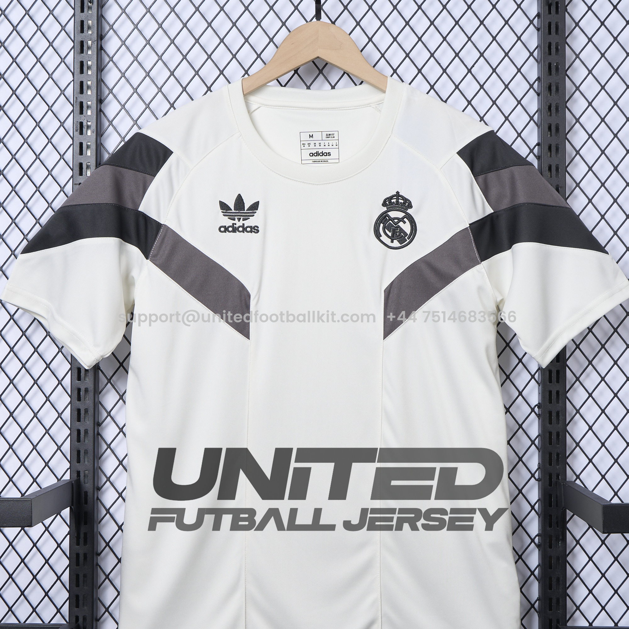Unitedfootballkit.com | Real Madrid 24-25 Throwback Originals T-Shirt - White -Customize Name, Number and Patch | Worldwide Shipping