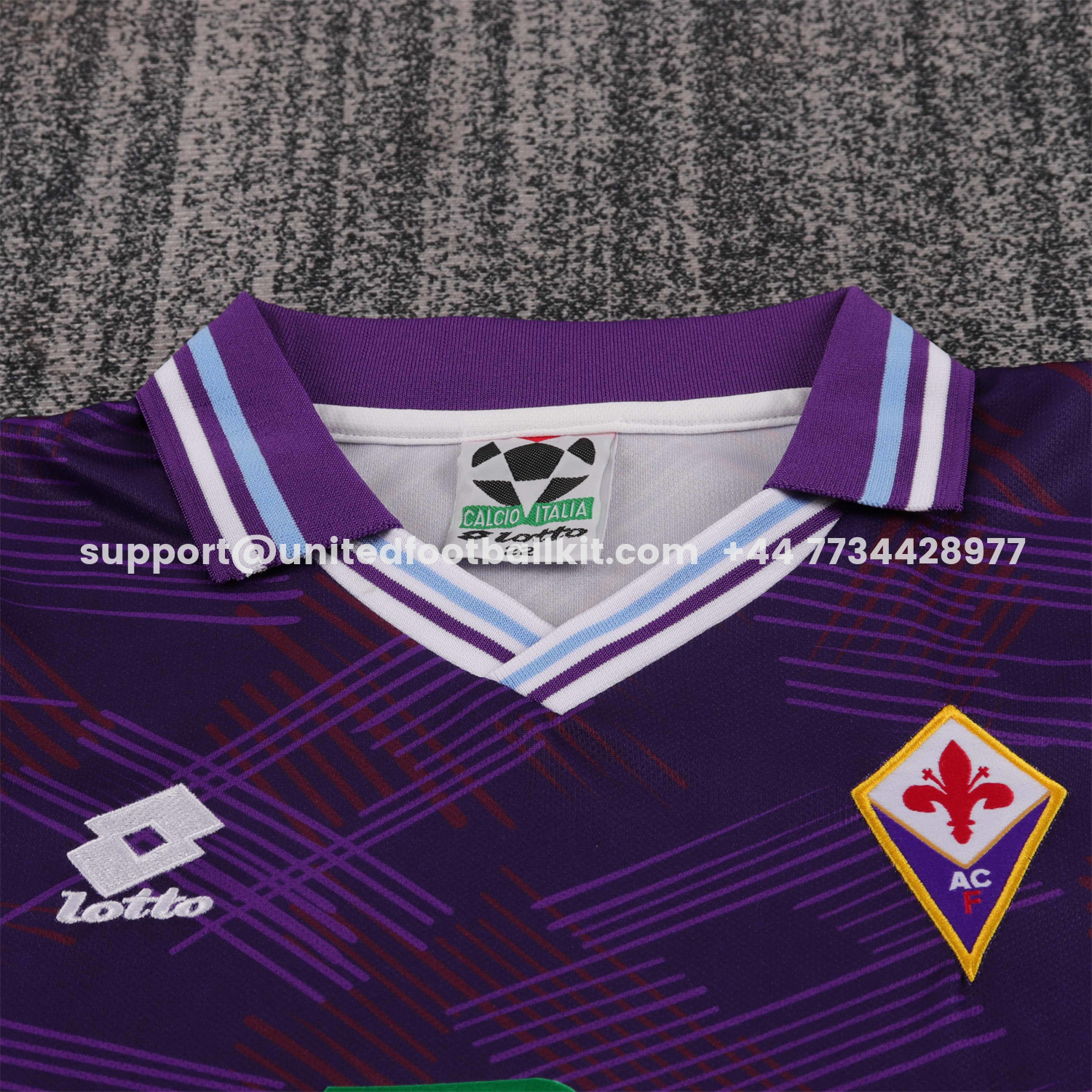 Unitedfootballkit.com | Retro Fiorentina 1992-93 Home Kids Kit -Customize Name, Number and Patch | Worldwide Shipping