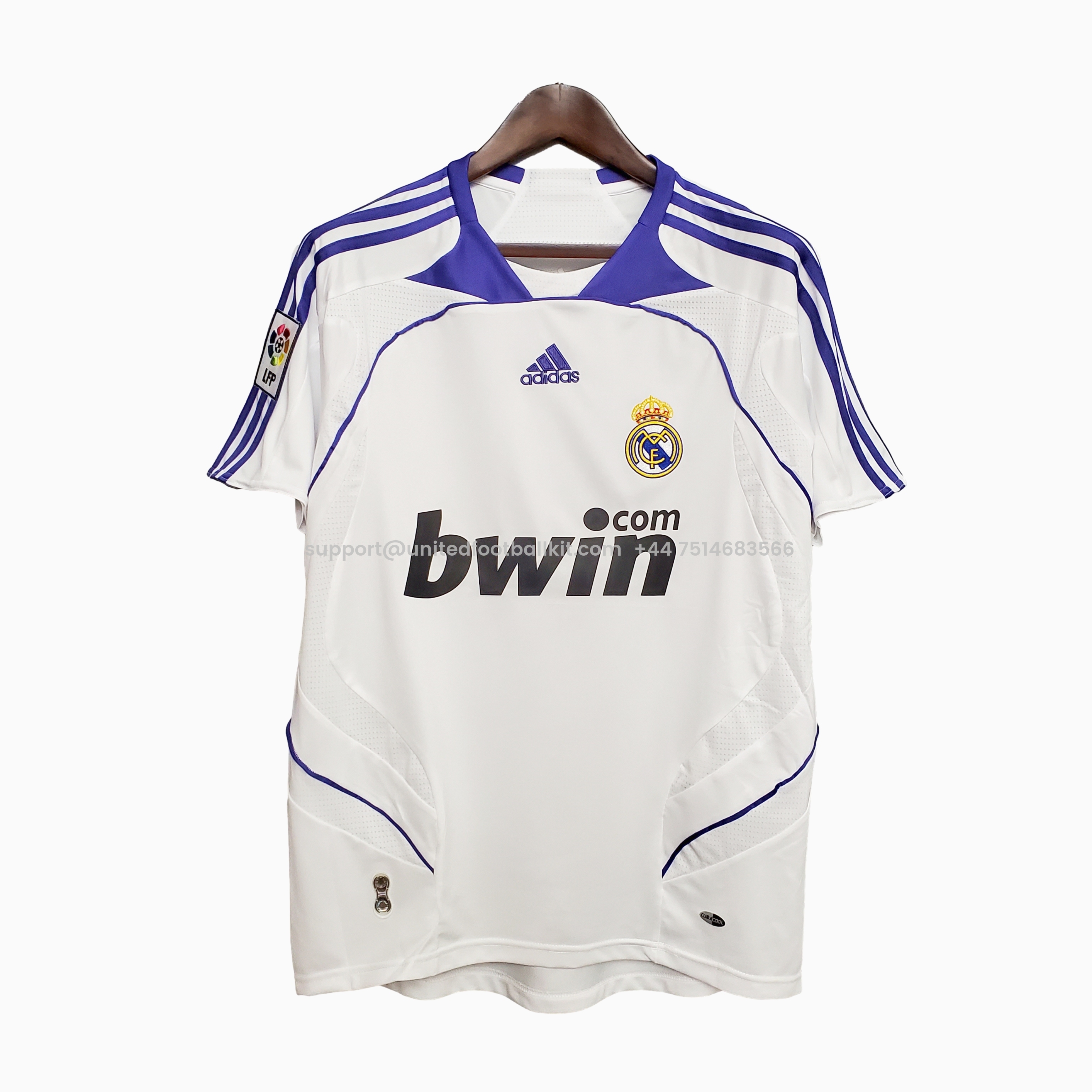 Unitedfootballkit.com | Retro Real Madrid 07-08 Home Stadium Jersey -Customize Name, Number and Patch | Worldwide Shipping