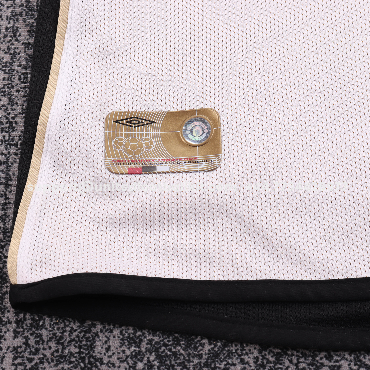 Unitedfootballkit.com | Retro Manchester United 2001-02 100th Centery Kids Kit - White -Customize Name, Number and Patch | Worldwide Shipping