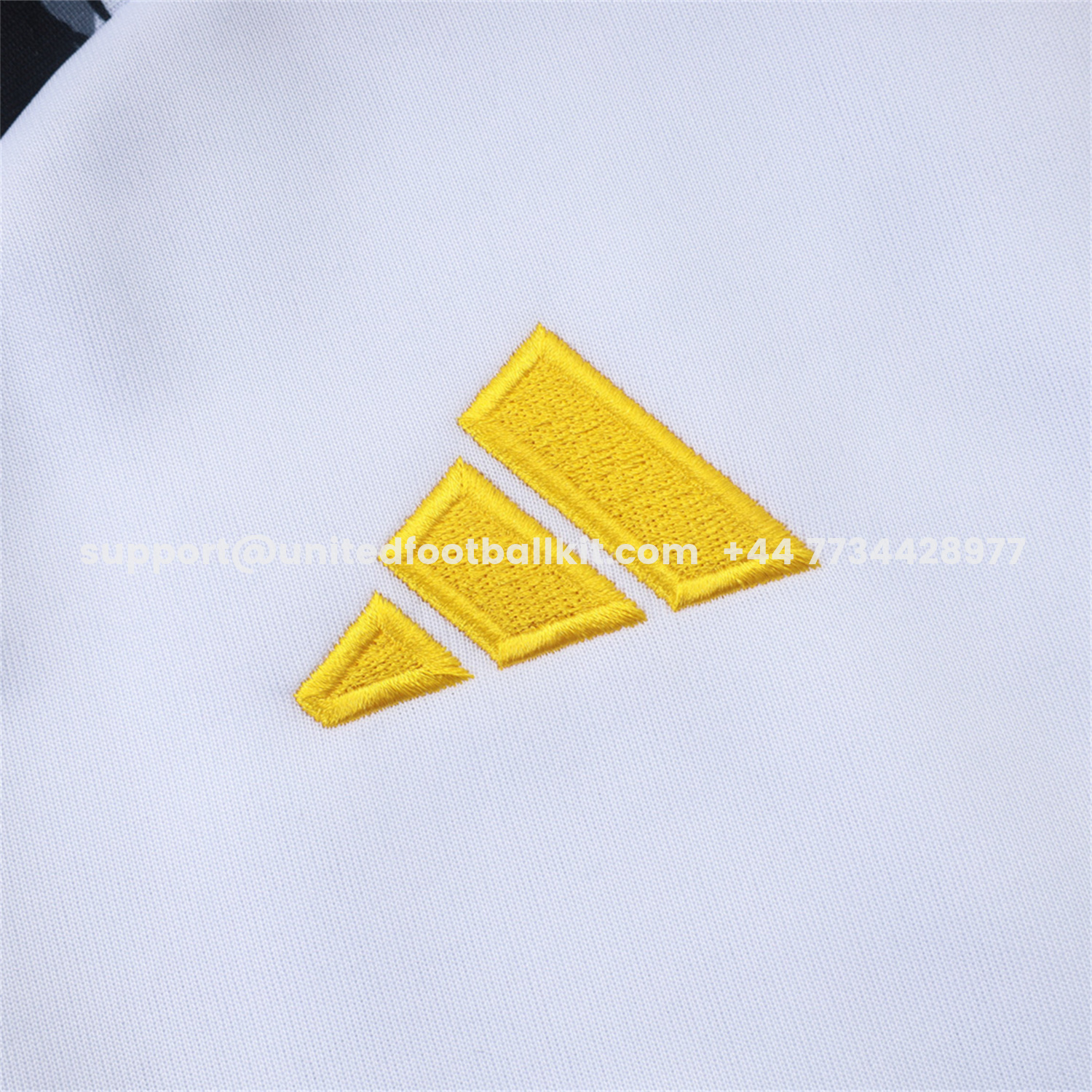 Unitedfootballkit.com | Real Madrid 25-26 Unsponsored Long Sleeve Training Set - White Top & Black Pants -Customize Name, Number and Patch | Worldwide Shipping