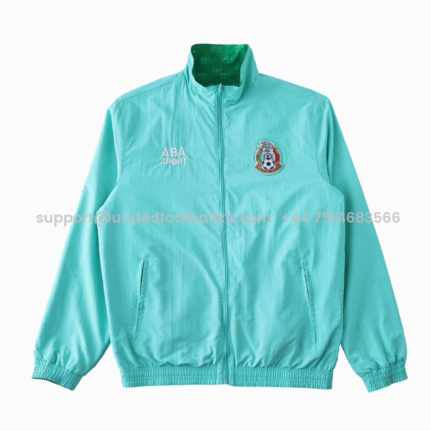 Unitedfootballkit.com | Retro Mexico 1995 Retro Style Double Sided Reversible Windbreaker - Green & Blue -Customize Name, Number and Patch | Worldwide Shipping