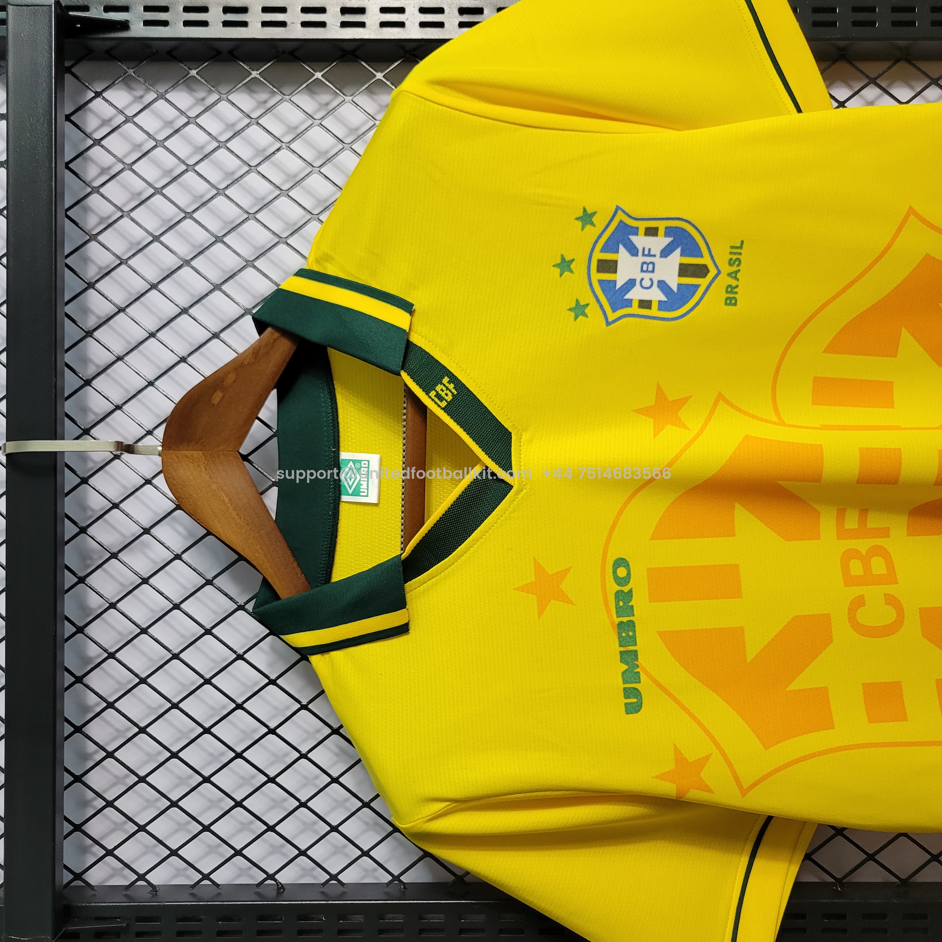 Unitedfootballkit.com | Retro Brazil 1994 Home Stadium Jersey -Customize Name, Number and Patch | Worldwide Shipping