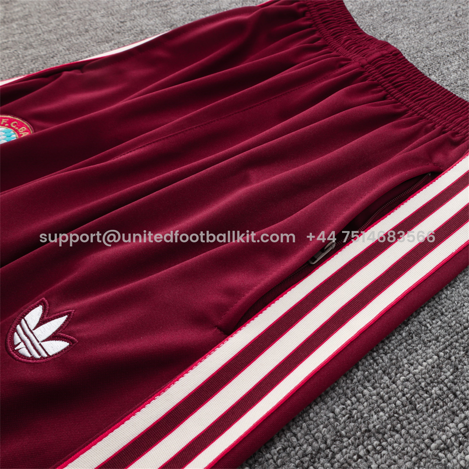 Unitedfootballkit.com | Bayern Munich 25-26 Originals Terrace Icon Jacket Training Tracksuit - Deep Red -Customize Name, Number and Patch | Worldwide Shipping