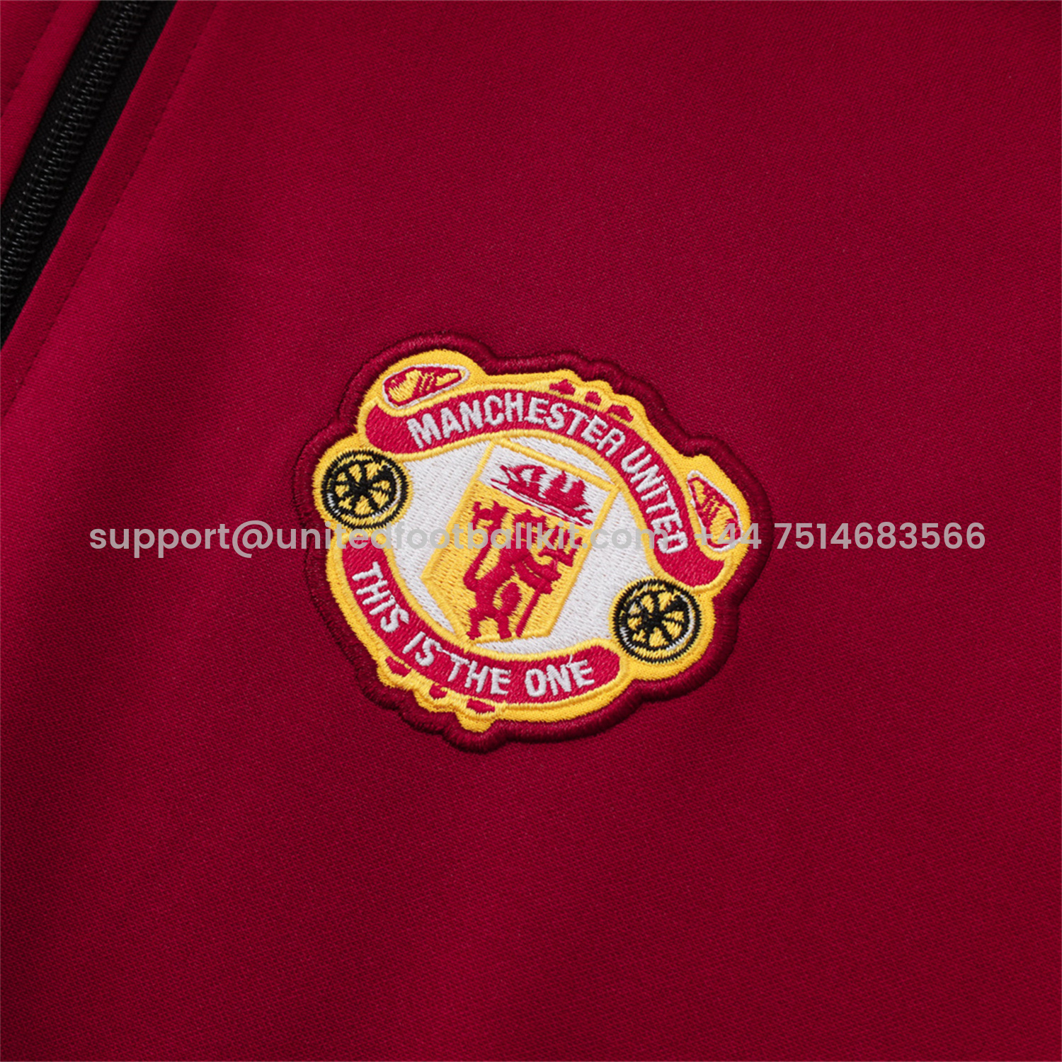 Unitedfootballkit.com | Manchester United 24-25 Throwback Jacket Training Tracksuit - Date Red Jackets & Black Pants -Customize Name, Number and Patch | Worldwide Shipping