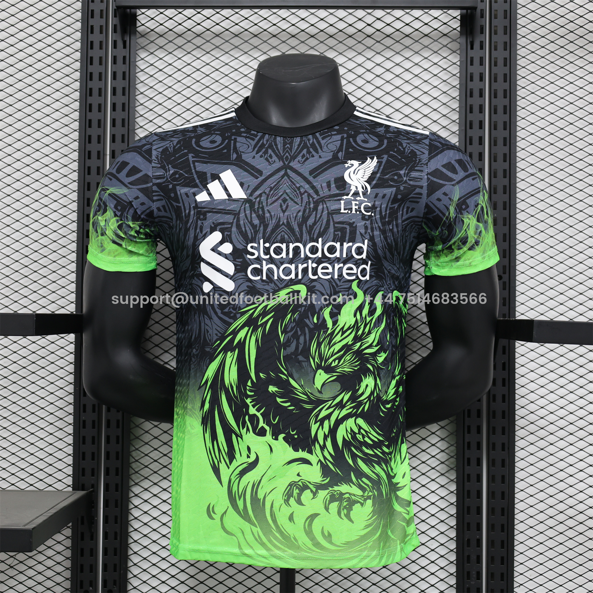 Unitedfootballkit.com | Liver.pool 24-25 Green Fire Phoenix Special Edition Jersey - Player Version -Customize Name, Number and Patch | Worldwide Shipping