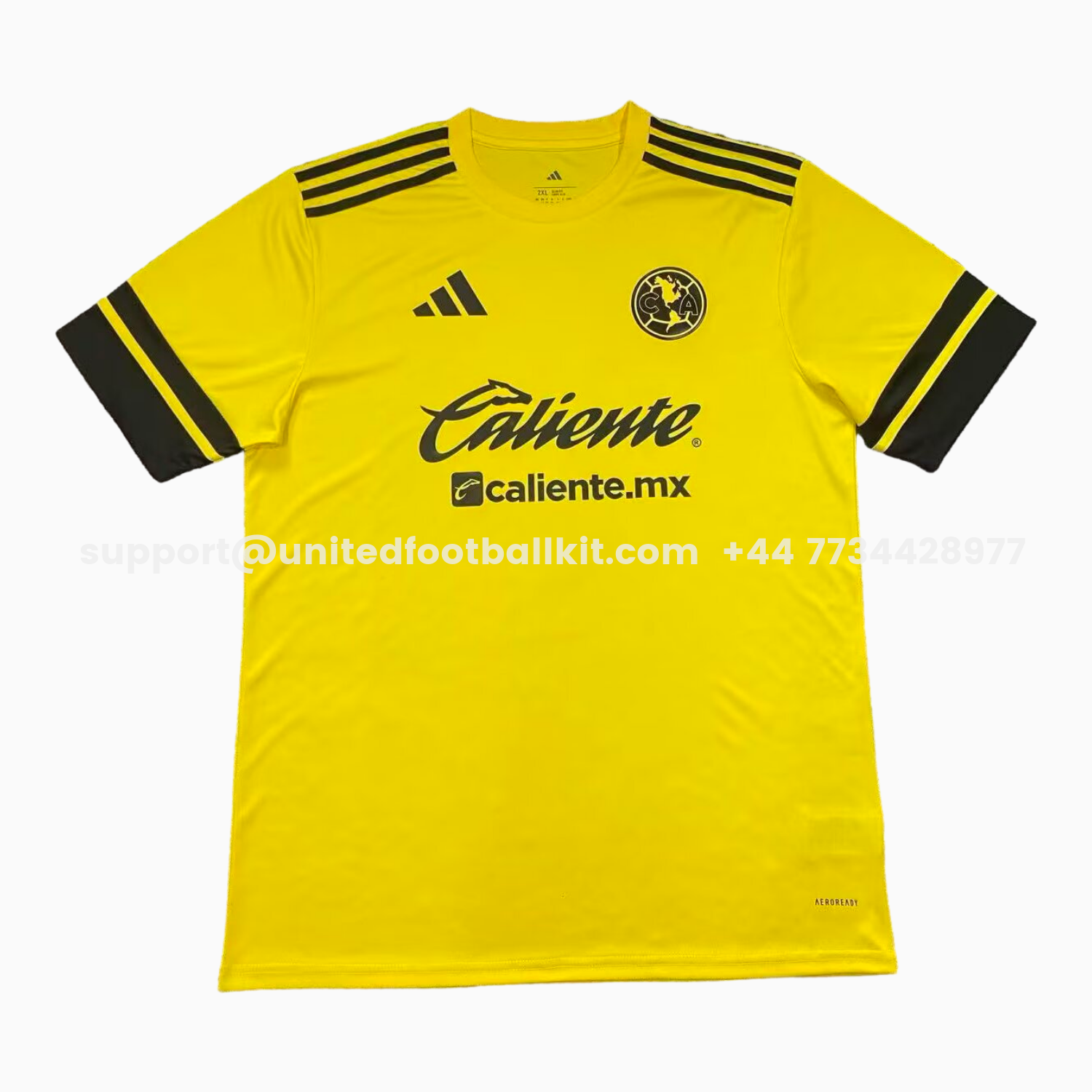 Unitedfootballkit.com | Club América 25-26 Pre-Match Training Yellow Jersey - Fans Version -Customize Name, Number and Patch | Worldwide Shipping
