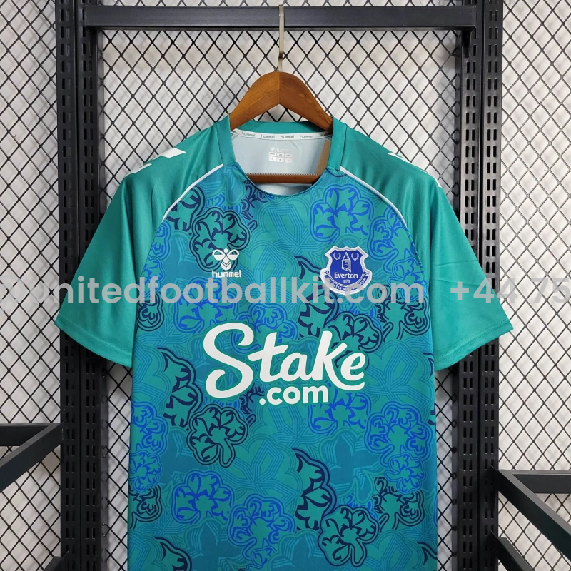 Unitedfootballkit.com | Everton 24-25 Shamrock Pre-match Jersey - Fans Version -Customize Name, Number and Patch | Worldwide Shipping