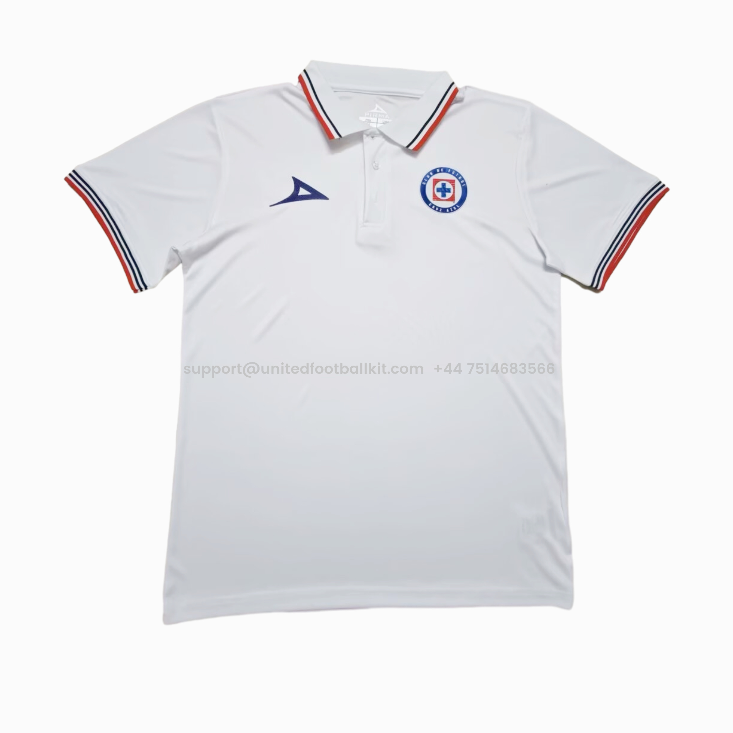 Unitedfootballkit.com | Cruz Azul 24-25 White Polo Shirt -Customize Name, Number and Patch | Worldwide Shipping