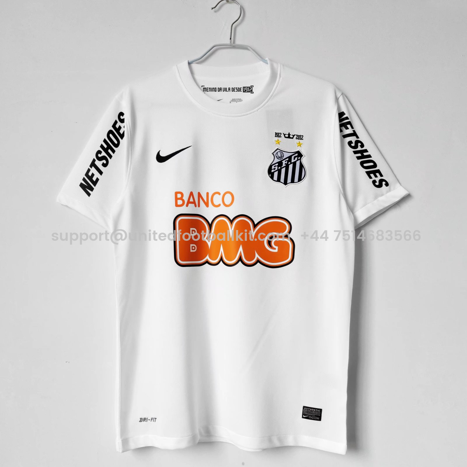 Unitedfootballkit.com | Retro Santos 2012 Home Stadium Jersey -Customize Name, Number and Patch | Worldwide Shipping