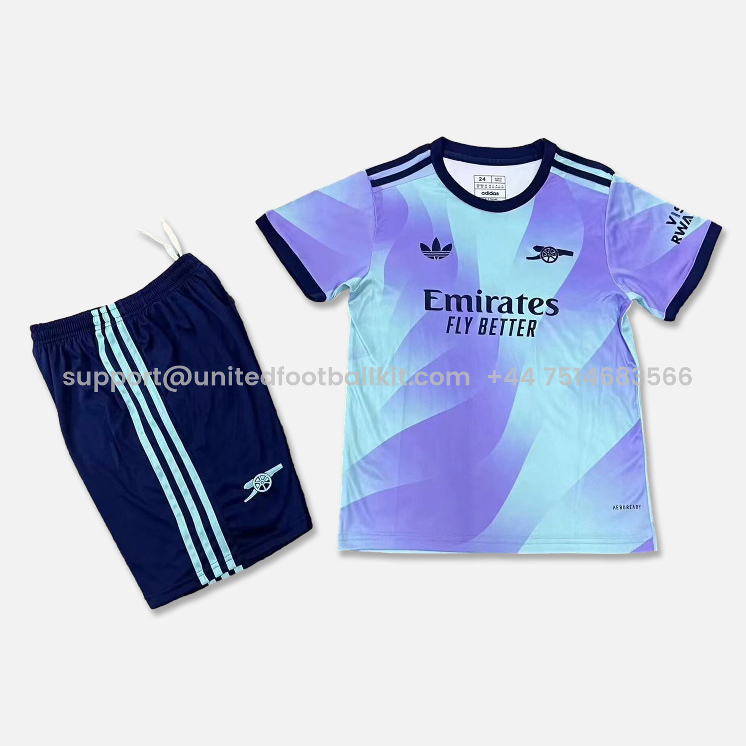 Unitedfootballkit.com | Arsenal 24-25 Third Kids Kit -Customize Name, Number and Patch | Worldwide Shipping