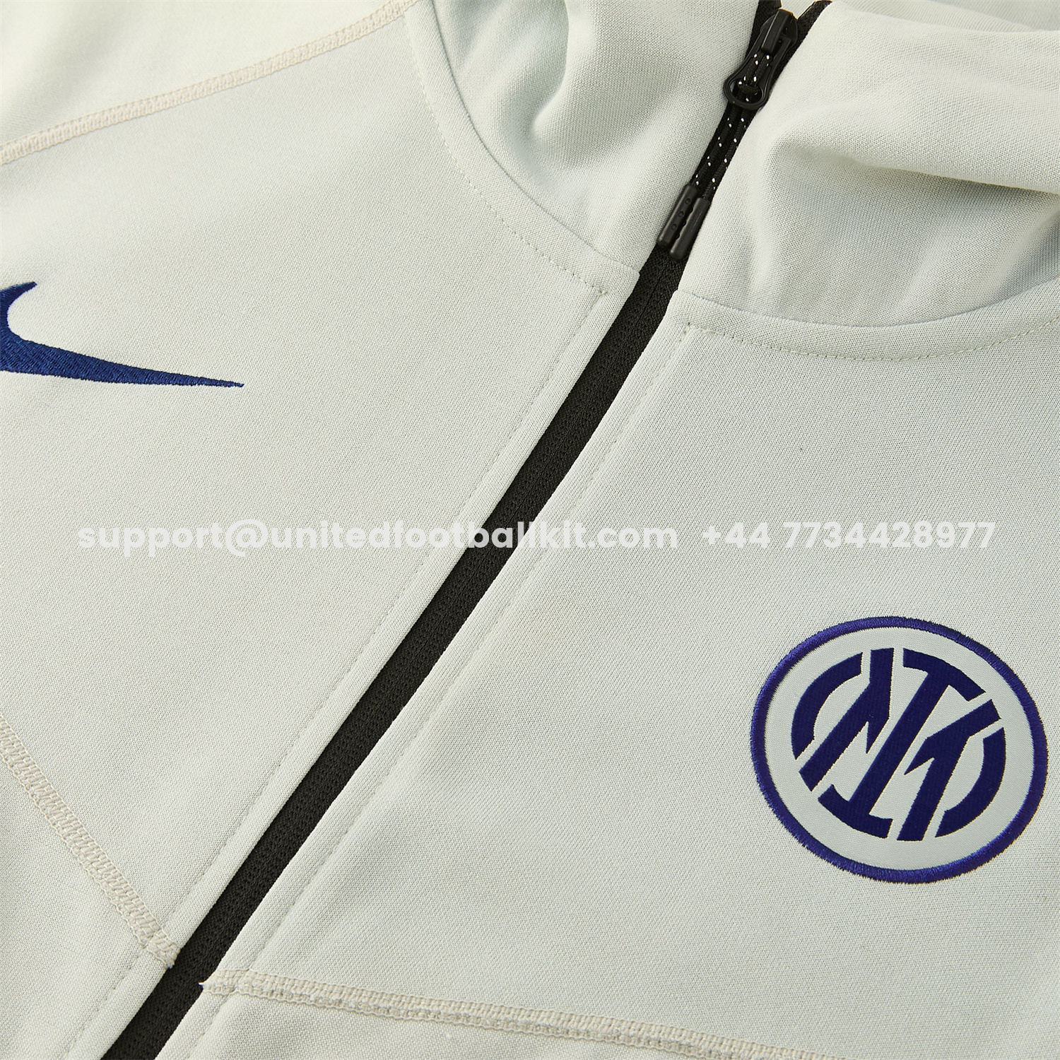 Unitedfootballkit.com | Inter Milan 25-26 Hooded Windbreaker Training Set - Grey Green Top & Pants -Customize Name, Number and Patch | Worldwide Shipping