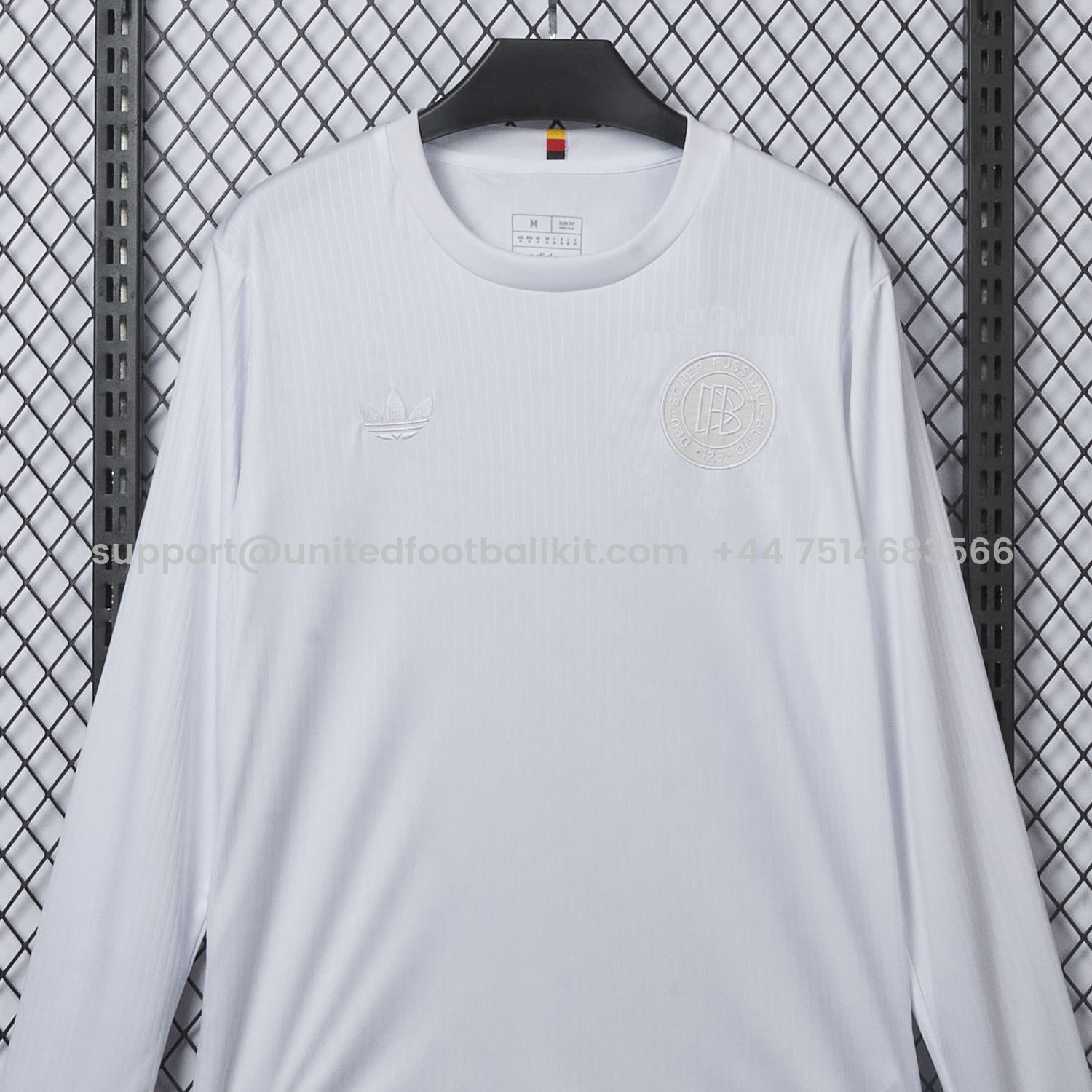 Unitedfootballkit.com | Germany 2025 125-Year Anniversary Pure White Long Sleeves Jersey - Fans Version -Customize Name, Number and Patch | Worldwide Shipping