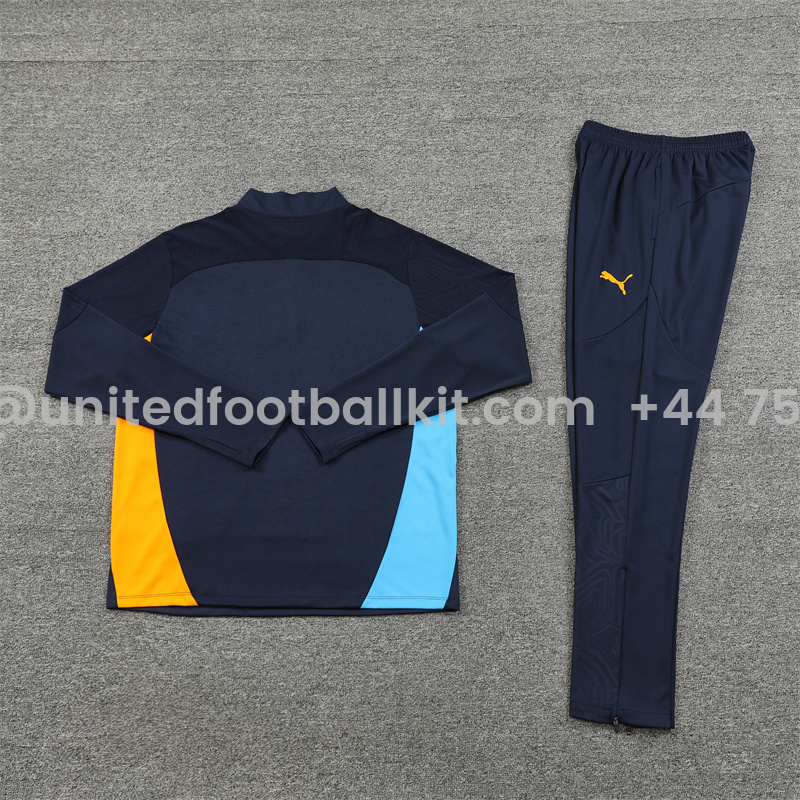 Unitedfootballkit.com | Marseille 24-25 Long Sleeve Training Set - Royal Blue -Customize Name, Number and Patch | Worldwide Shipping