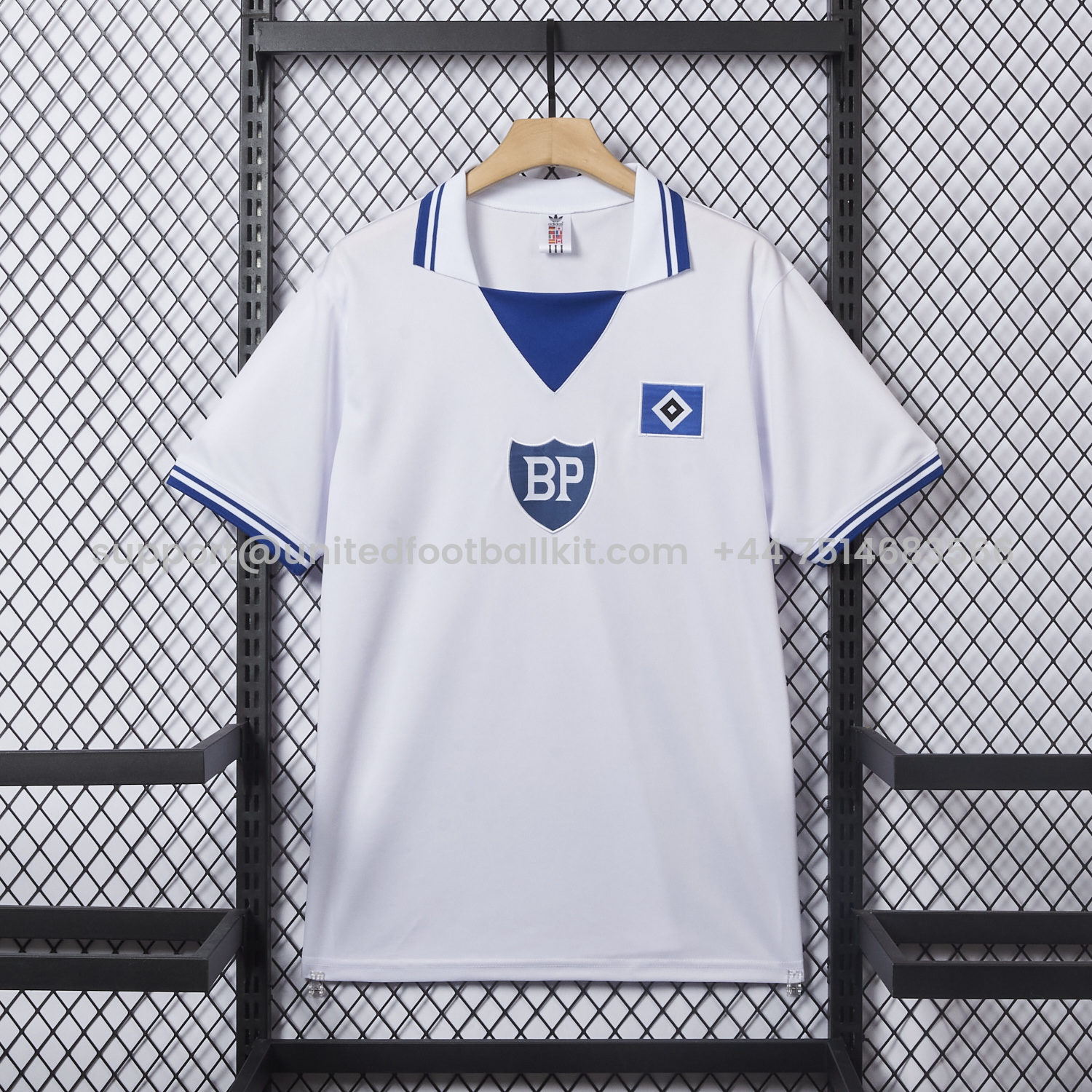 Unitedfootballkit.com | Retro Hamburger SV 1979 Home White Jersey -Customize Name, Number and Patch | Worldwide Shipping