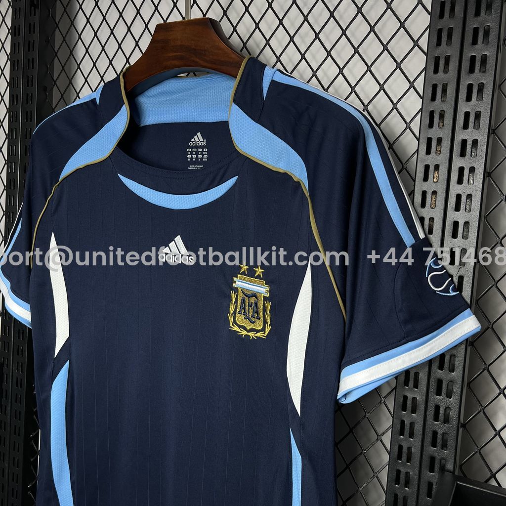 Unitedfootballkit.com | Retro Argentina 2006 Away Stadium Jersey -Customize Name, Number and Patch | Worldwide Shipping