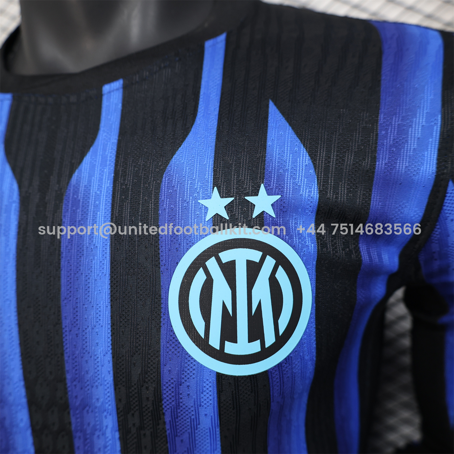 Unitedfootballkit.com | Inter Milan 25-26 Home Long Sleeve Jersey - Player Version -Customize Name, Number and Patch | Worldwide Shipping