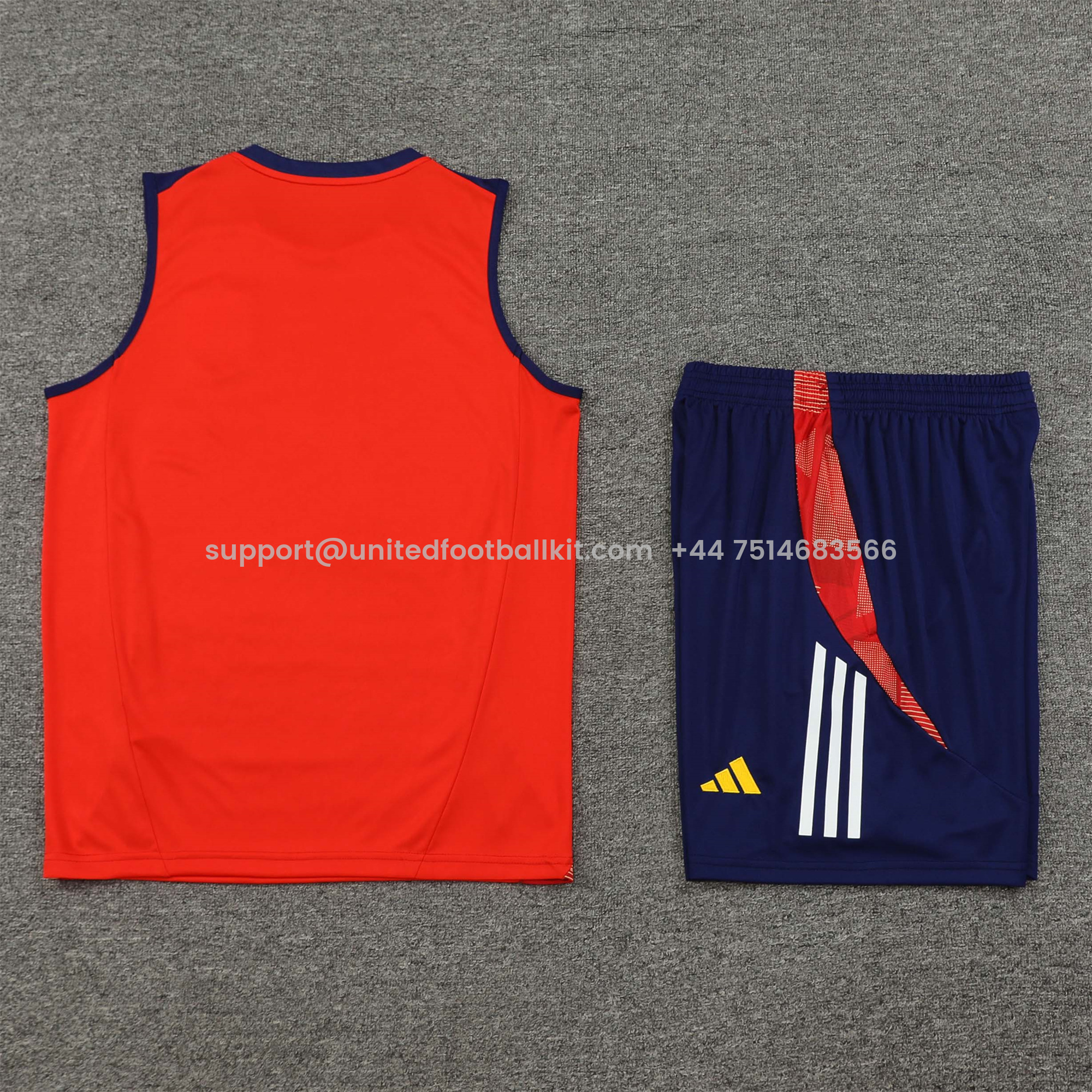 Unitedfootballkit.com | Spain 24-25 Vest Training Set - Red -Customize Name, Number and Patch | Worldwide Shipping