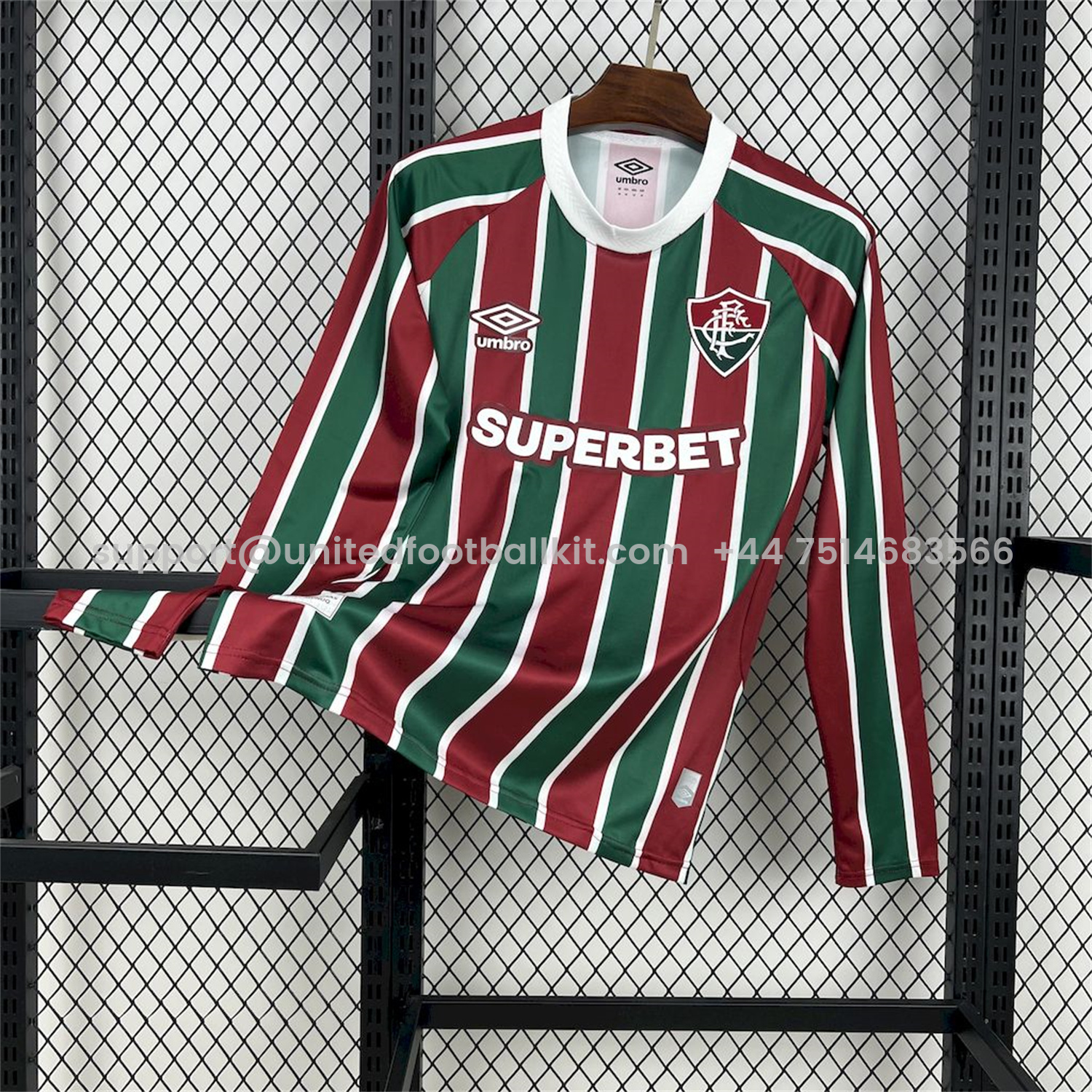 Unitedfootballkit.com | Fluminense 25-26 Home Long Sleeves Jersey - Fans Version -Customize Name, Number and Patch | Worldwide Shipping
