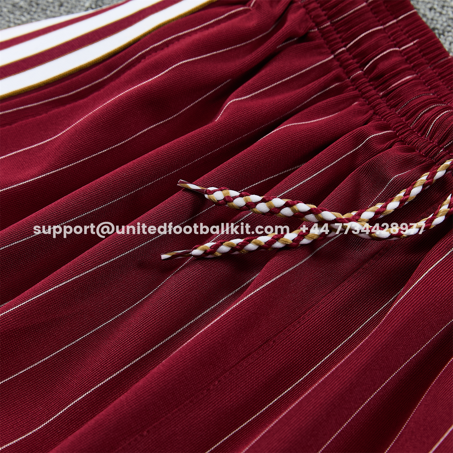 Unitedfootballkit.com | Arsenal 25-26 Retro Style Short-Sleeve Training Set - Dark Red With White Stripes Top & Pants -Customize Name, Number and Patch | Worldwide Shipping