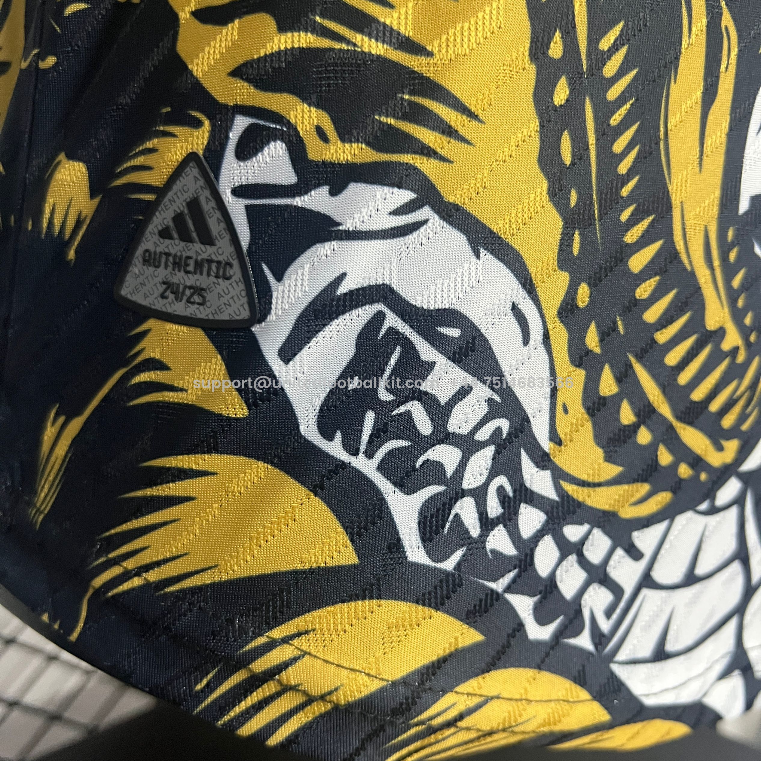 Unitedfootballkit.com | Real Madrid 24-25 Yellow Dragon Special Edition White Jersey - Player Version -Customize Name, Number and Patch | Worldwide Shipping