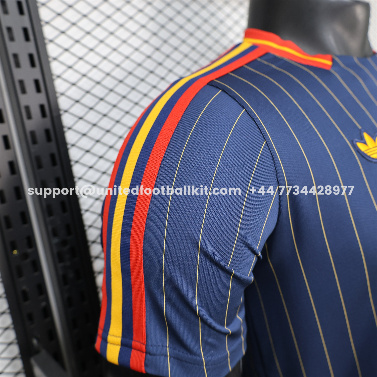 Unitedfootballkit.com | Spain 2026 Terrace Icon Retro Casual Style Deep Blue Jersey - Player Version -Customize Name, Number and Patch | Worldwide Shipping