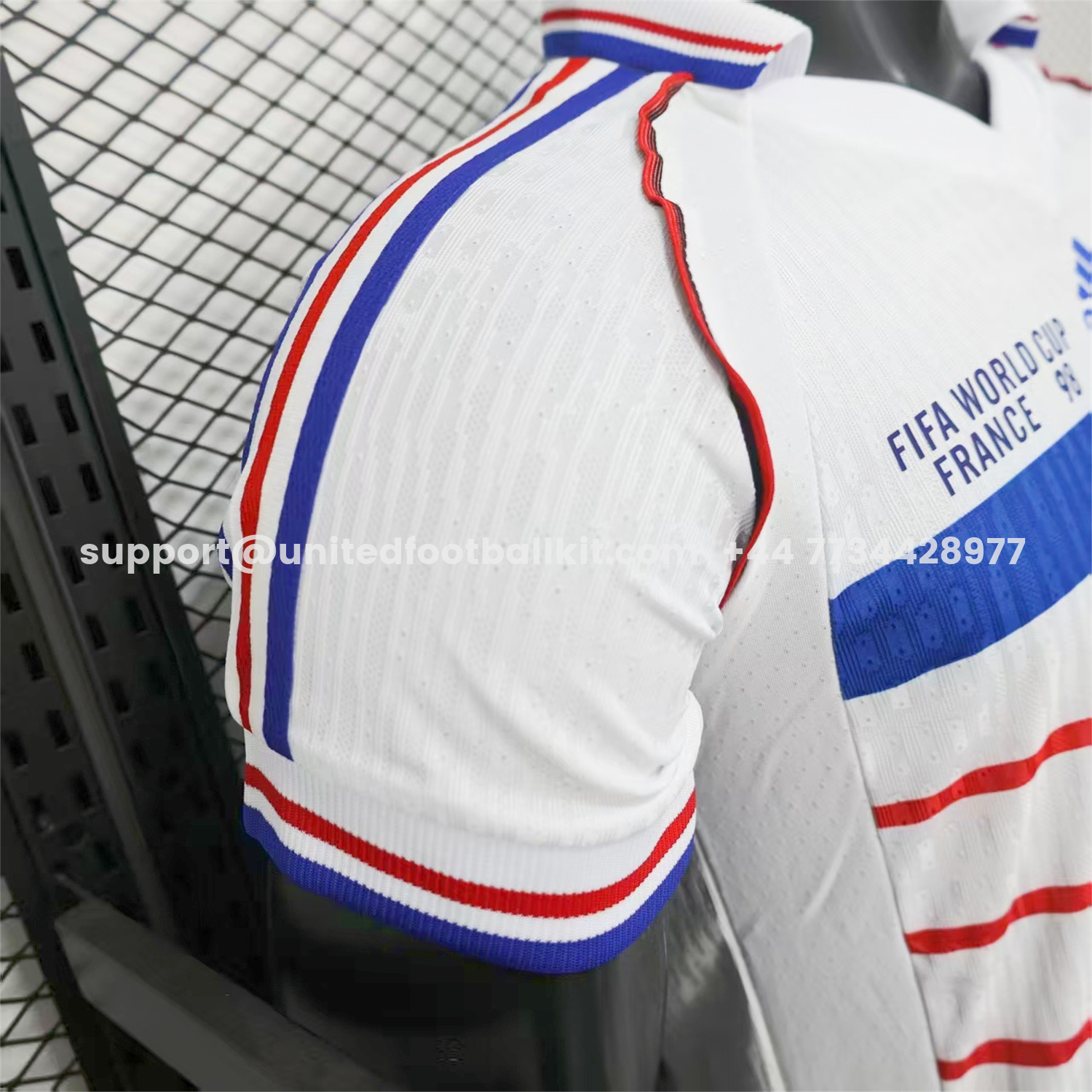 Unitedfootballkit.com | Retro France 1998 Away White Jersey - Player Version -Customize Name, Number and Patch | Worldwide Shipping
