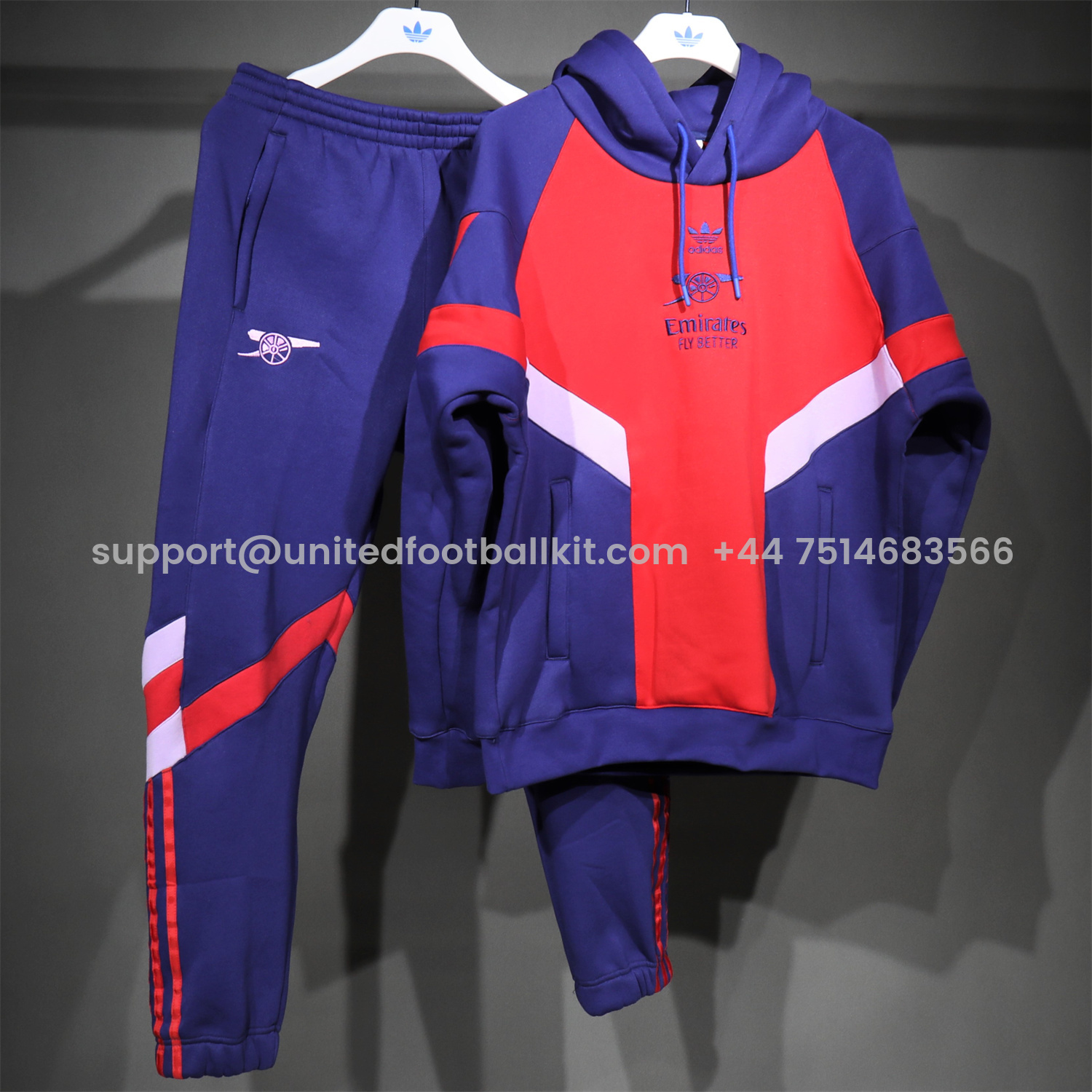 Unitedfootballkit.com | Arsenal 2025 Fleece-Lined Training Hoodie Set - Purple & Red Hoodie + Pants -Customize Name, Number and Patch | Worldwide Shipping