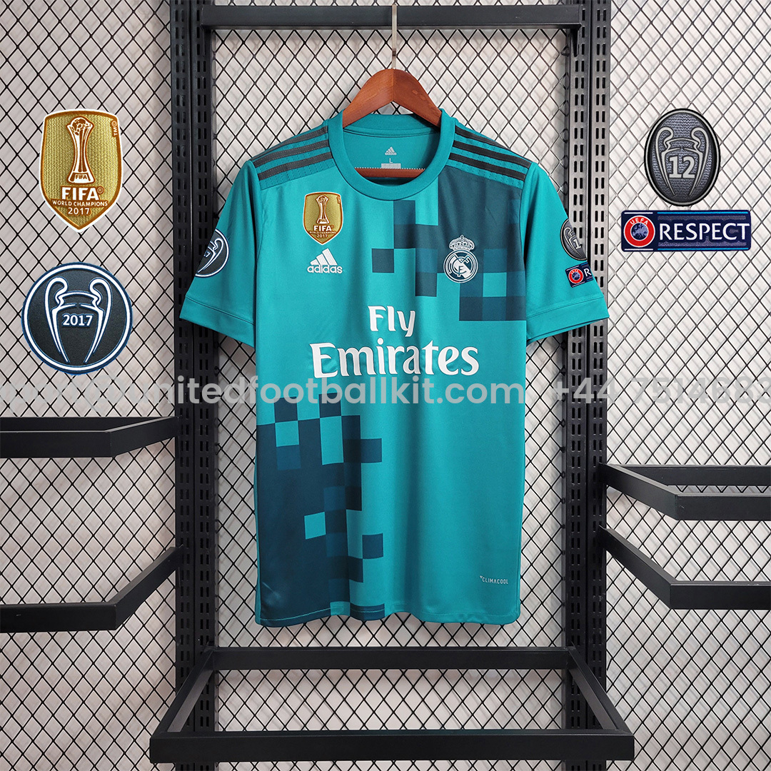 Unitedfootballkit.com | Retro Real Madrid 17-18 Third Jersey -Customize Name, Number and Patch | Worldwide Shipping