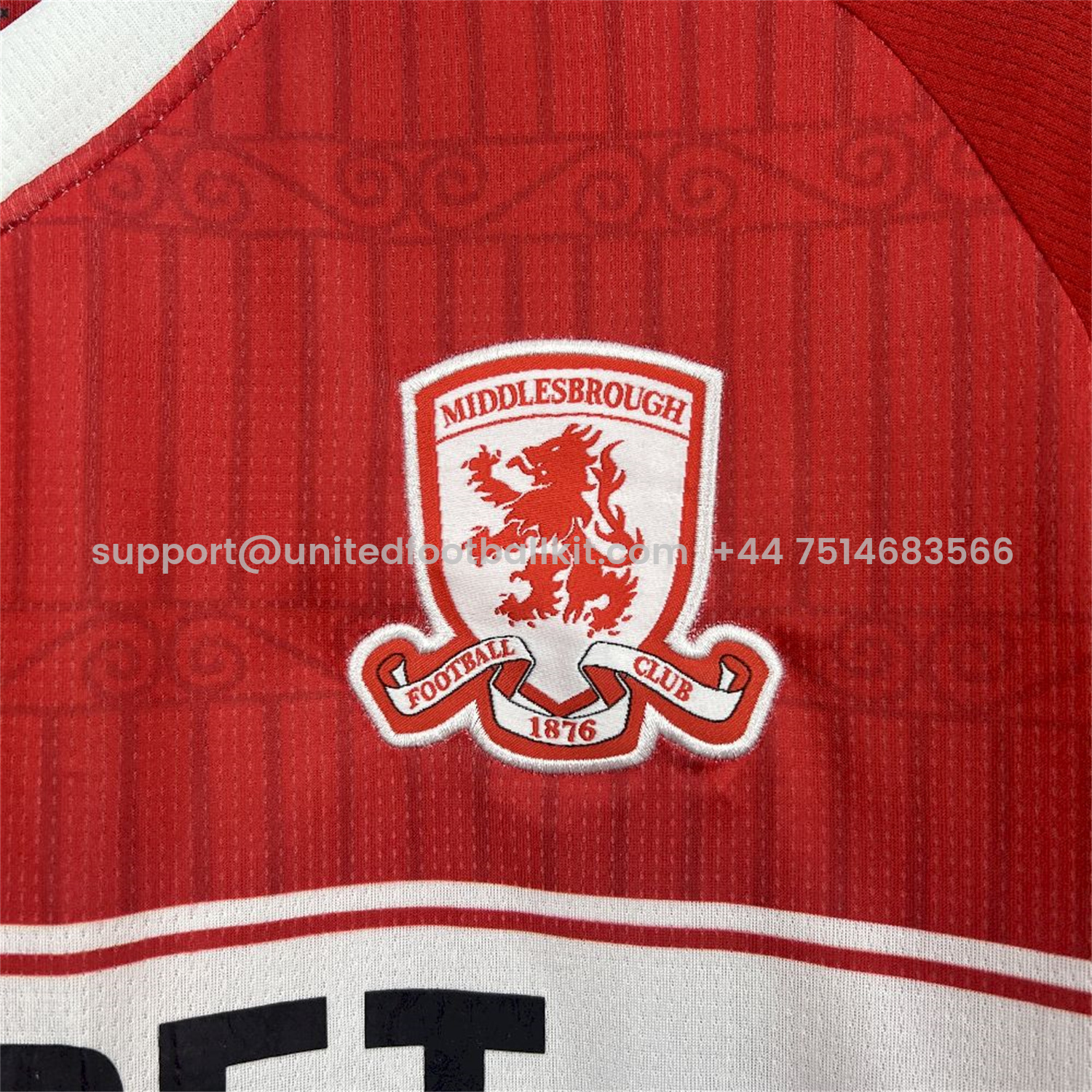 Unitedfootballkit.com | Middlesbrough 25-26 Home Jersey - Fans Version -Customize Name, Number and Patch | Worldwide Shipping
