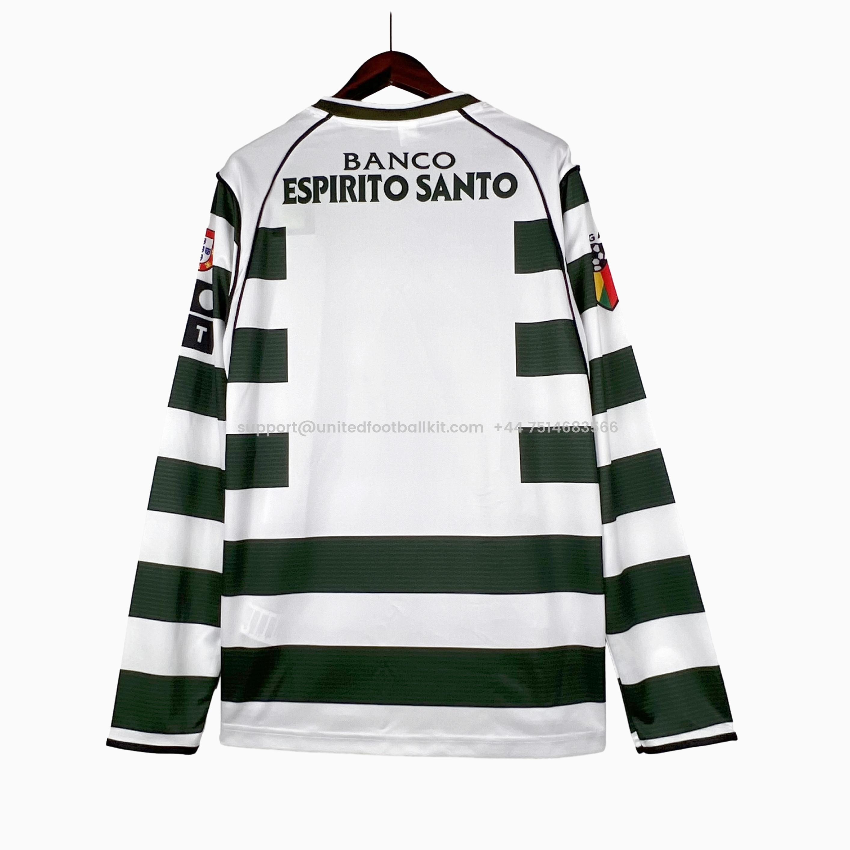 Unitedfootballkit.com | Retro Sporting CP 03-04 Home Stadium Long Sleeve Jersey -Customize Name, Number and Patch | Worldwide Shipping