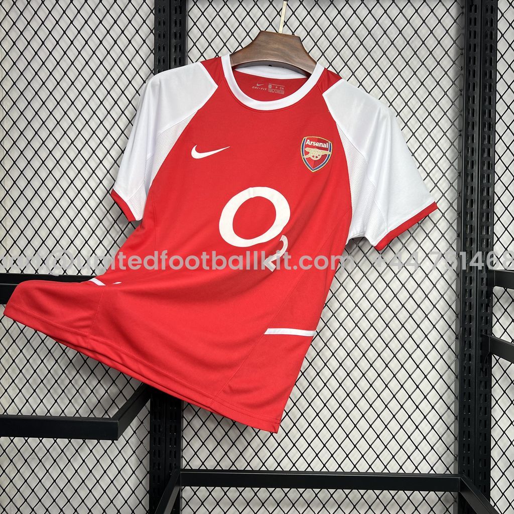 Unitedfootballkit.com | Retro Arsenal 02-04 Home Stadium Jersey -Customize Name, Number and Patch | Worldwide Shipping