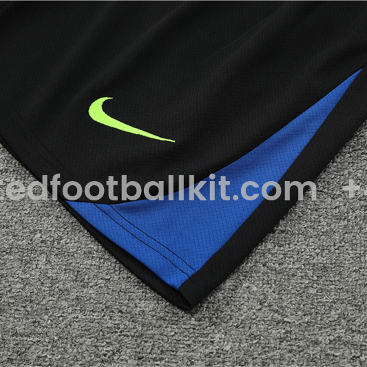 Unitedfootballkit.com | Barcelona 24-25 Short-Sleeve Training Set - Blue and Black -Customize Name, Number and Patch | Worldwide Shipping