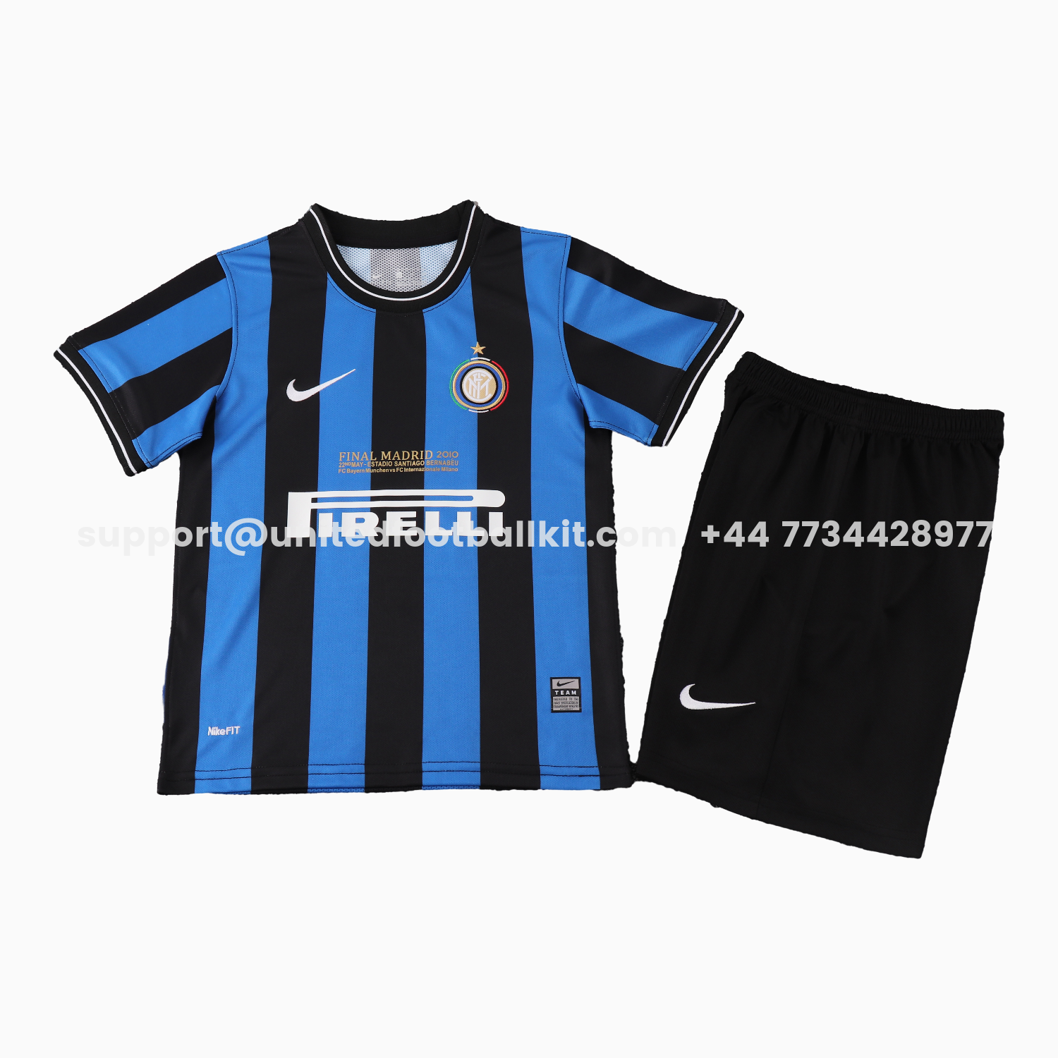 Unitedfootballkit.com | Retro Inter Milan 2010-11 Home Kids Kit -Customize Name, Number and Patch | Worldwide Shipping