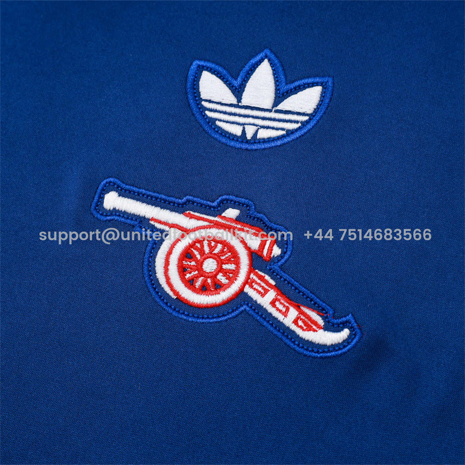 Unitedfootballkit.com | Arsenal 25-26 Throwback Trefoil Vest Training Set - Royal Blue Vest and Shorts -Customize Name, Number and Patch | Worldwide Shipping