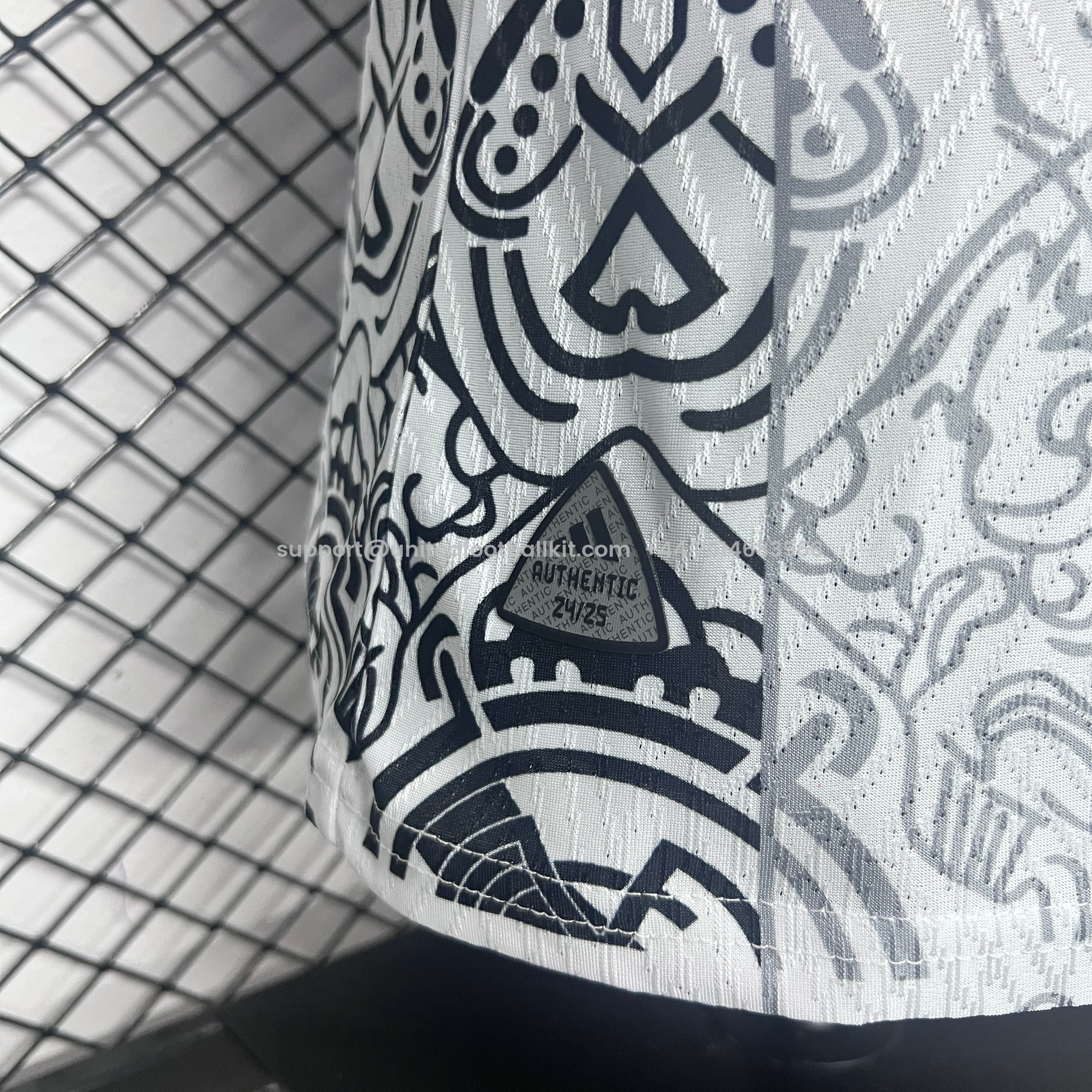 Unitedfootballkit.com | Real Madrid 24-25 White Line Pattern Special Edtion Jersey - Player Version -Customize Name, Number and Patch | Worldwide Shipping