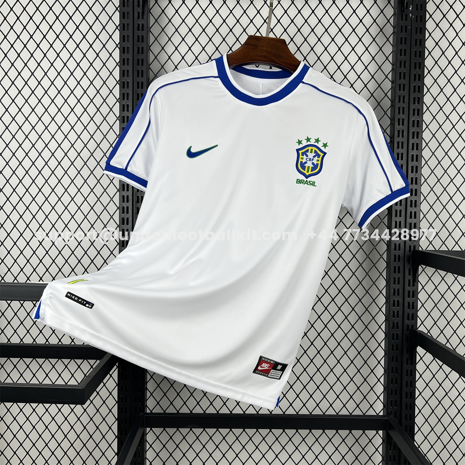 Unitedfootballkit.com | Retro Brazil 1998 Goalkeeper White Jersey -Customize Name, Number and Patch | Worldwide Shipping
