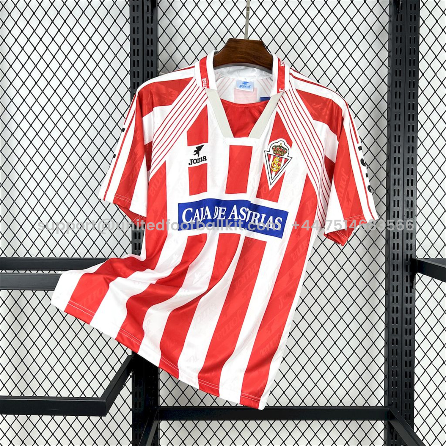 Unitedfootballkit.com | Retro Sporting de Gijon 1994-95 Home Jersey -Customize Name, Number and Patch | Worldwide Shipping