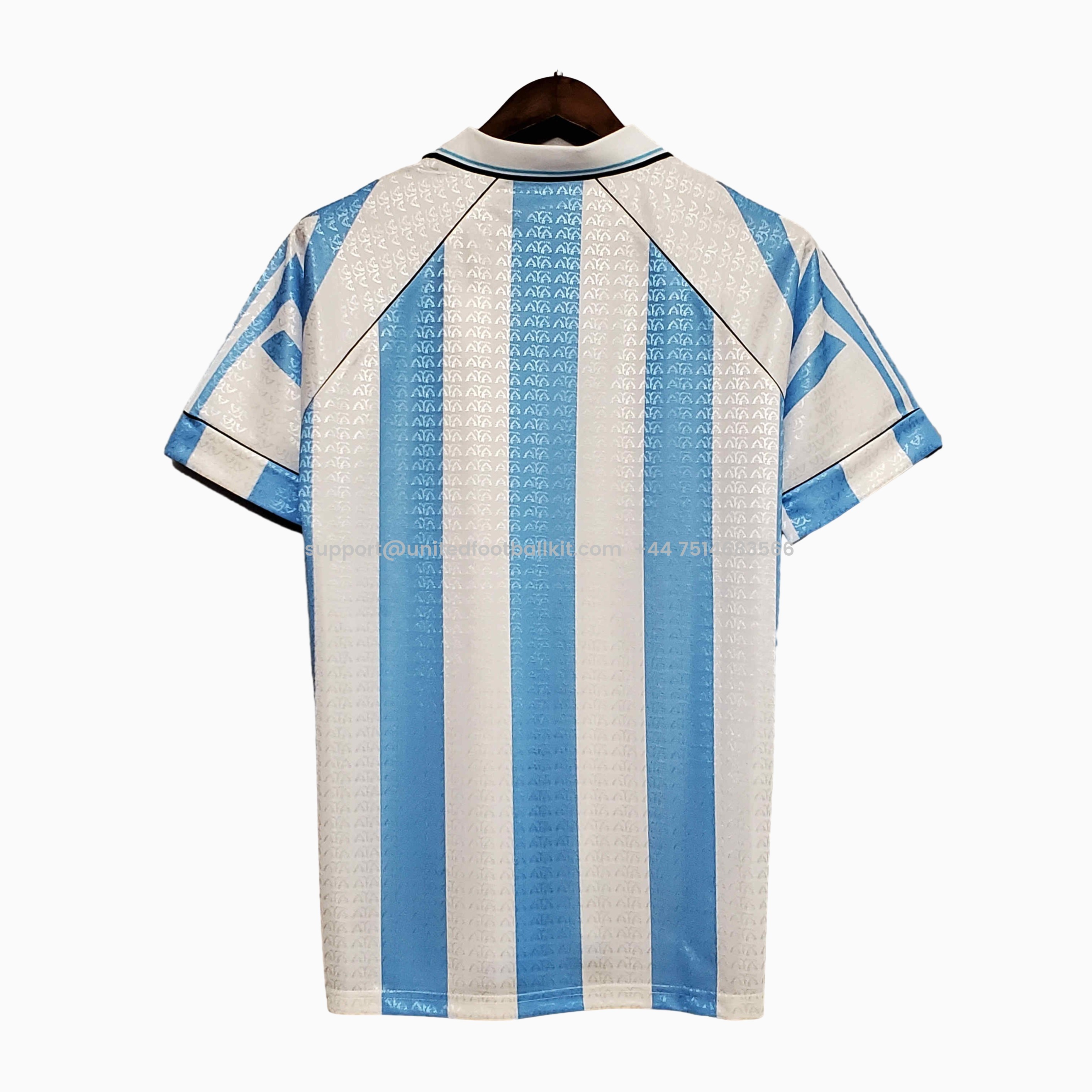 Unitedfootballkit.com | Retro Argentina 1997 Home Stadium Jersey -Customize Name, Number and Patch | Worldwide Shipping